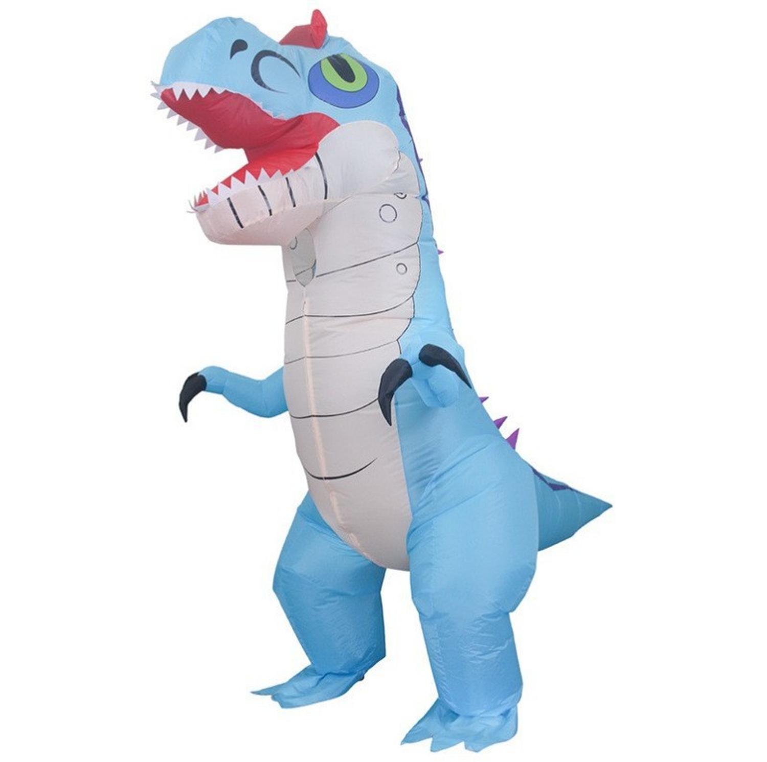 DISFRAZ INFLABLE DE DINOSAURIO CABEZÓN CELESTE NIÑO PARA HALLOWEEN Y COSPLAY - 2