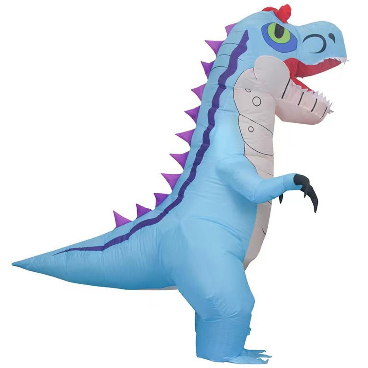 DISFRAZ INFLABLE DE DINOSAURIO CABEZÓN CELESTE NIÑO PARA HALLOWEEN Y COSPLAY - 3