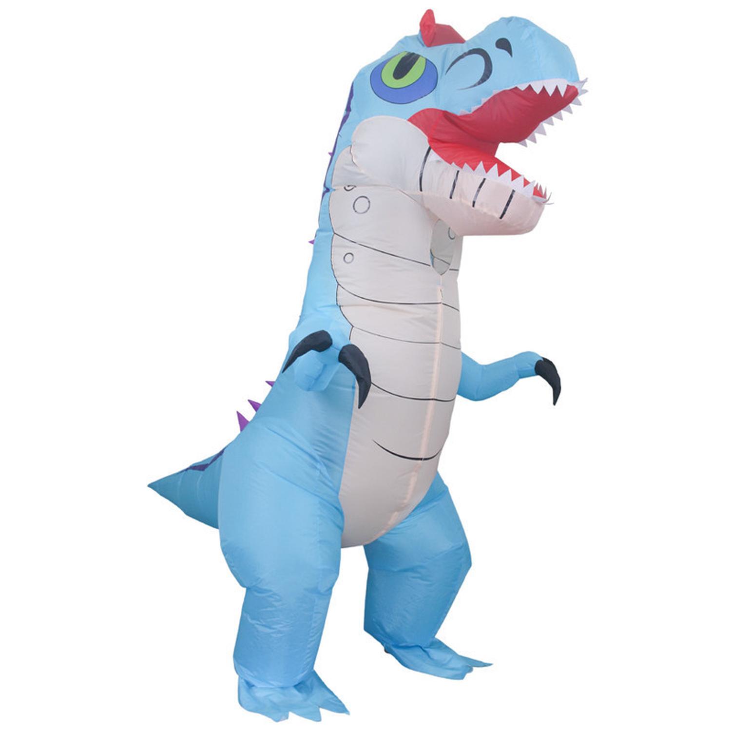 DISFRAZ INFLABLE DE DINOSAURIO CABEZÓN CELESTE NIÑO PARA HALLOWEEN Y COSPLAY - 4