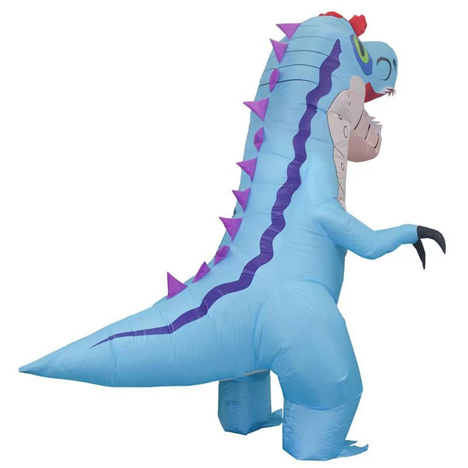 DISFRAZ INFLABLE DE DINOSAURIO CABEZÓN CELESTE NIÑO PARA HALLOWEEN Y COSPLAY - 5