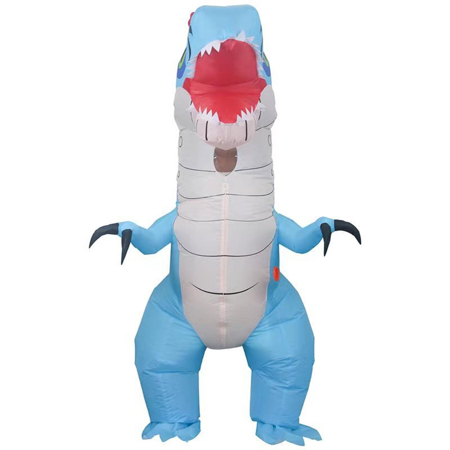 DISFRAZ INFLABLE DE DINOSAURIO CABEZÓN CELESTE NIÑO PARA HALLOWEEN Y COSPLAY - 6
