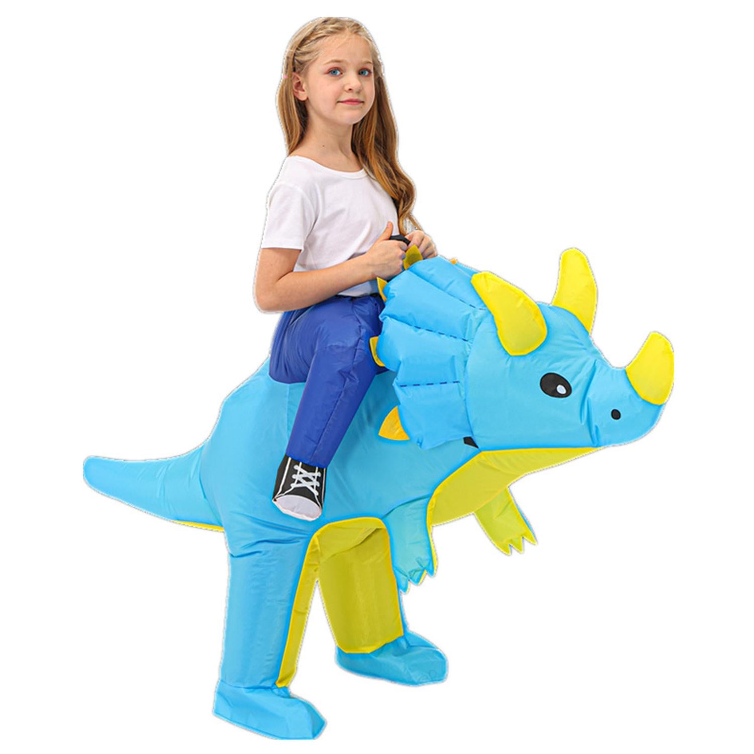 DISFRAZ INFLABLE DE DINOSAURIO TRICERATOPS MONTABLE NIÑO PARA HALLOWEEN Y COSPLAY - 1