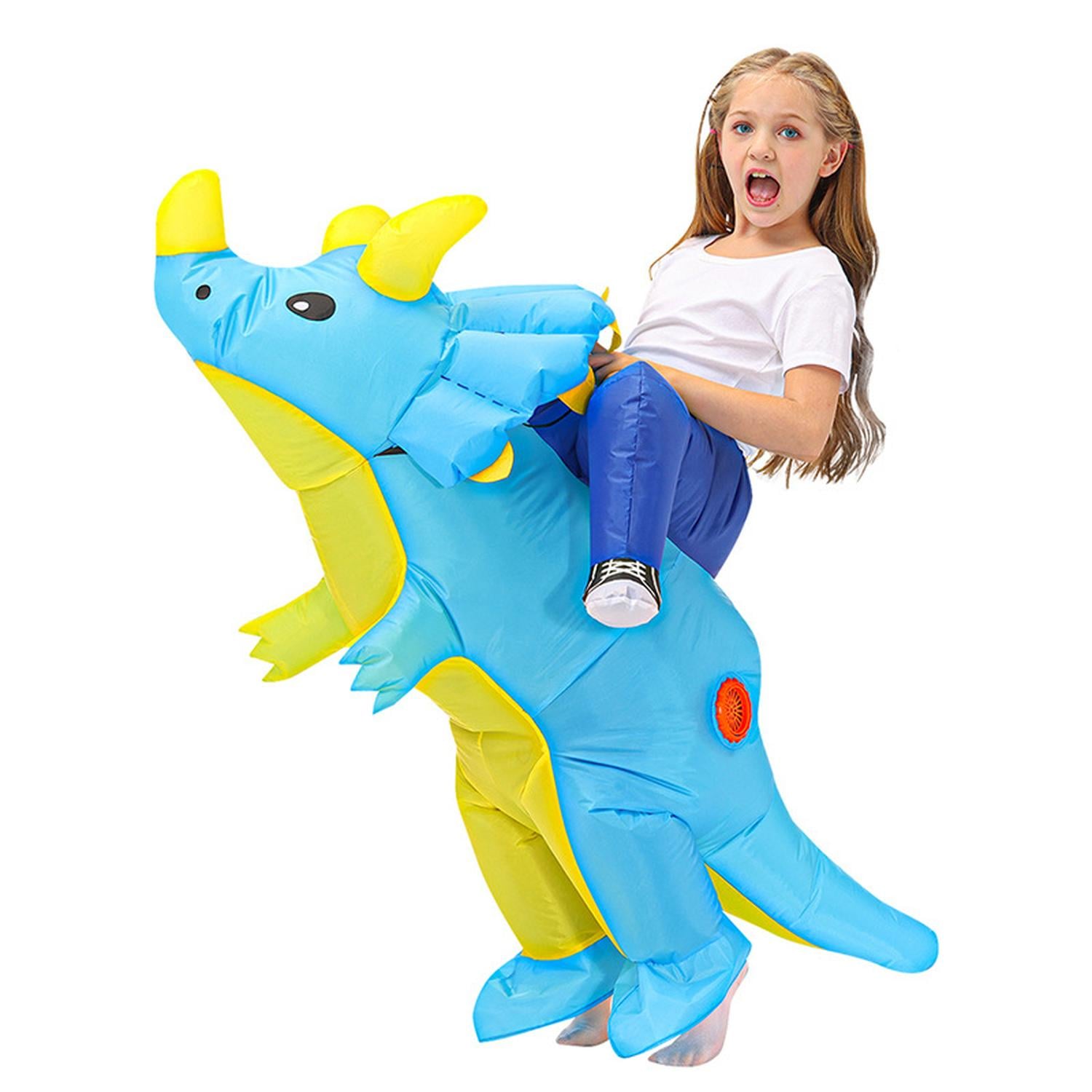 DISFRAZ INFLABLE DE DINOSAURIO TRICERATOPS MONTABLE NIÑO PARA HALLOWEEN Y COSPLAY - 2