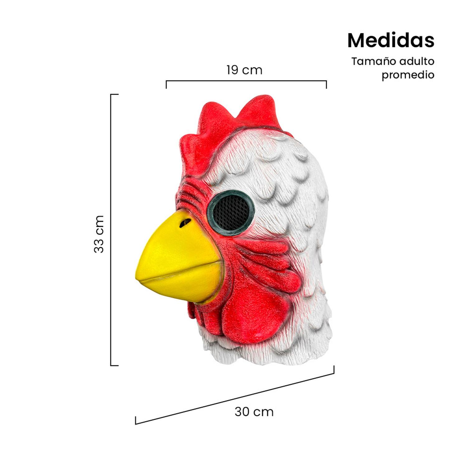 MÁSCARA DE POLLO JACKET HOTLINE MIAMI LÁTEX HALLOWEEN - 5
