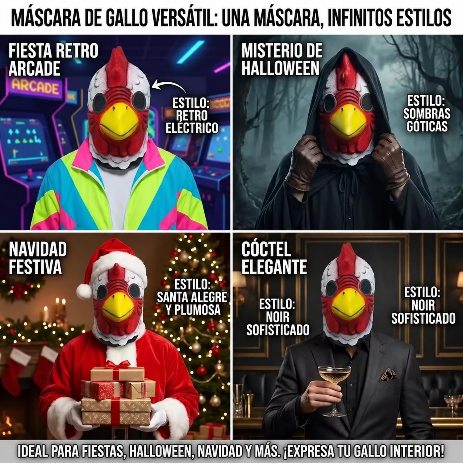 MÁSCARA DE POLLO JACKET HOTLINE MIAMI LÁTEX HALLOWEEN - 7