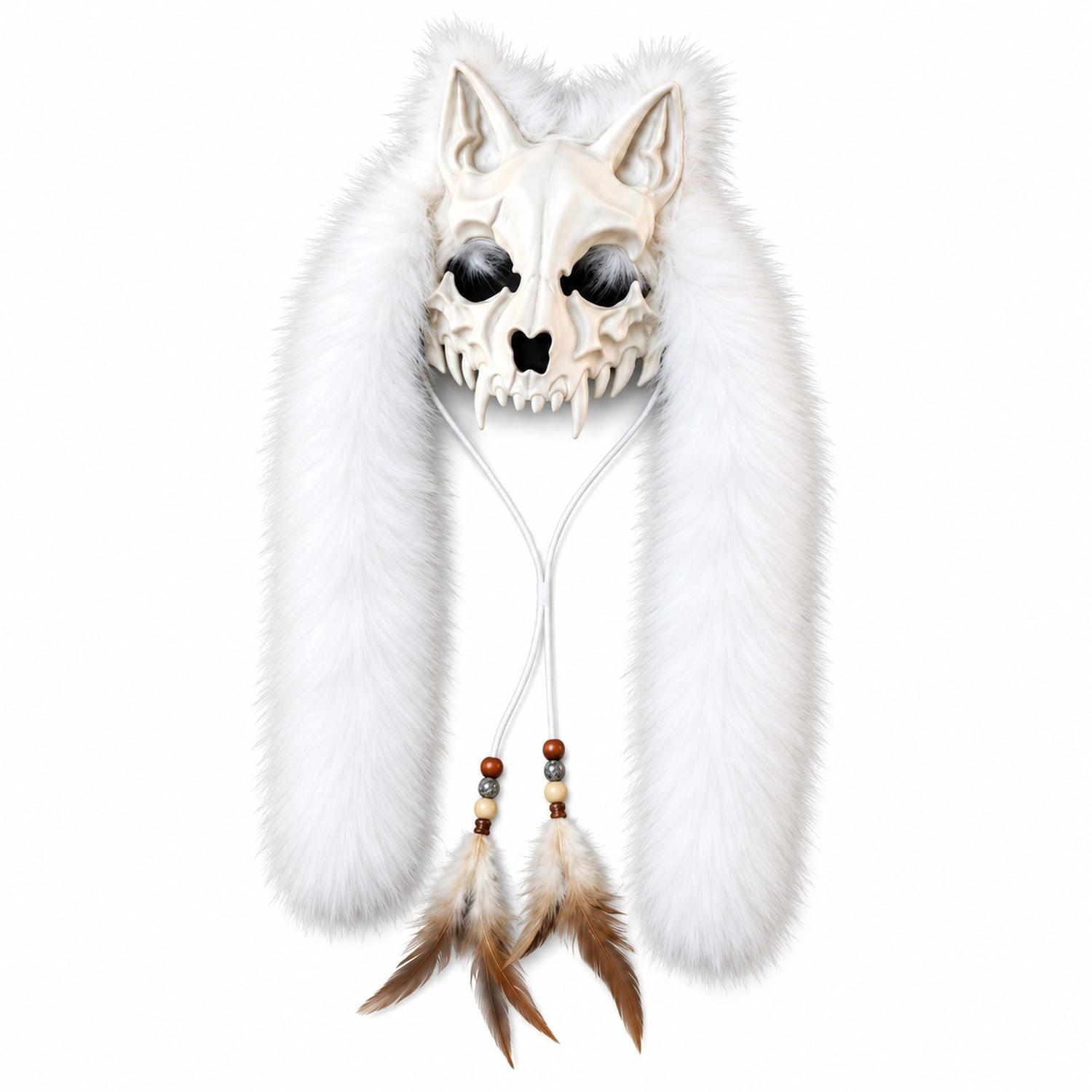 MÁSCARA CRÁNEO DE LOBO DE FELPA HALLOWEEN - 1
