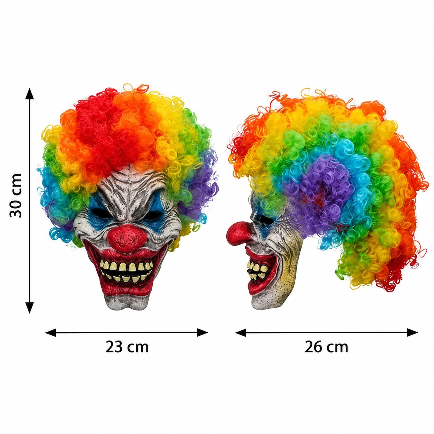 MÁSCARA LÁTEX PAYASO CON CABELLO ARCOIRIS PARA NIÑOS HALLOWEEN - 5