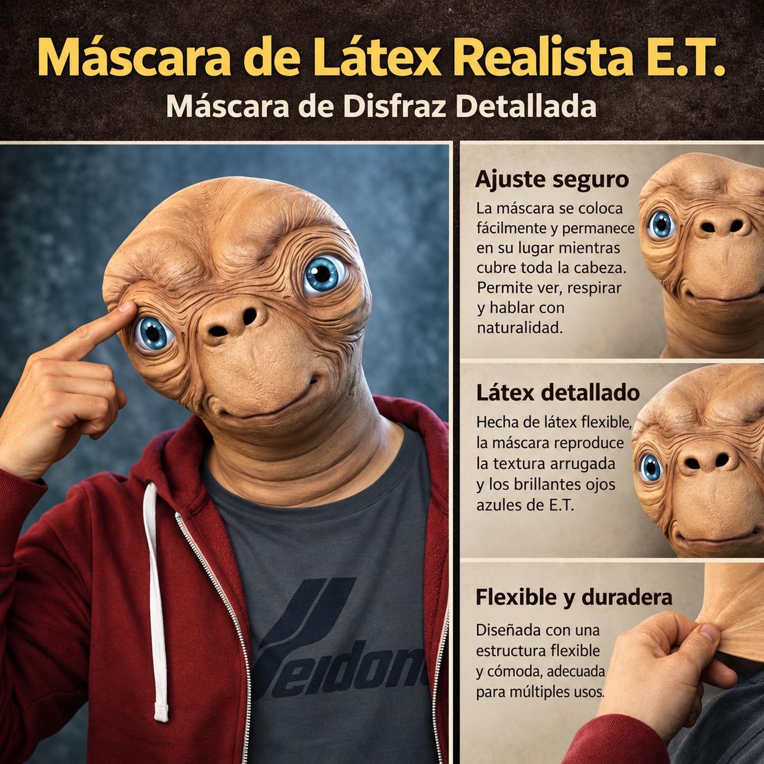 MÁSCARA DE ET ALIEN LÁTEX HALLOWEEN - 5