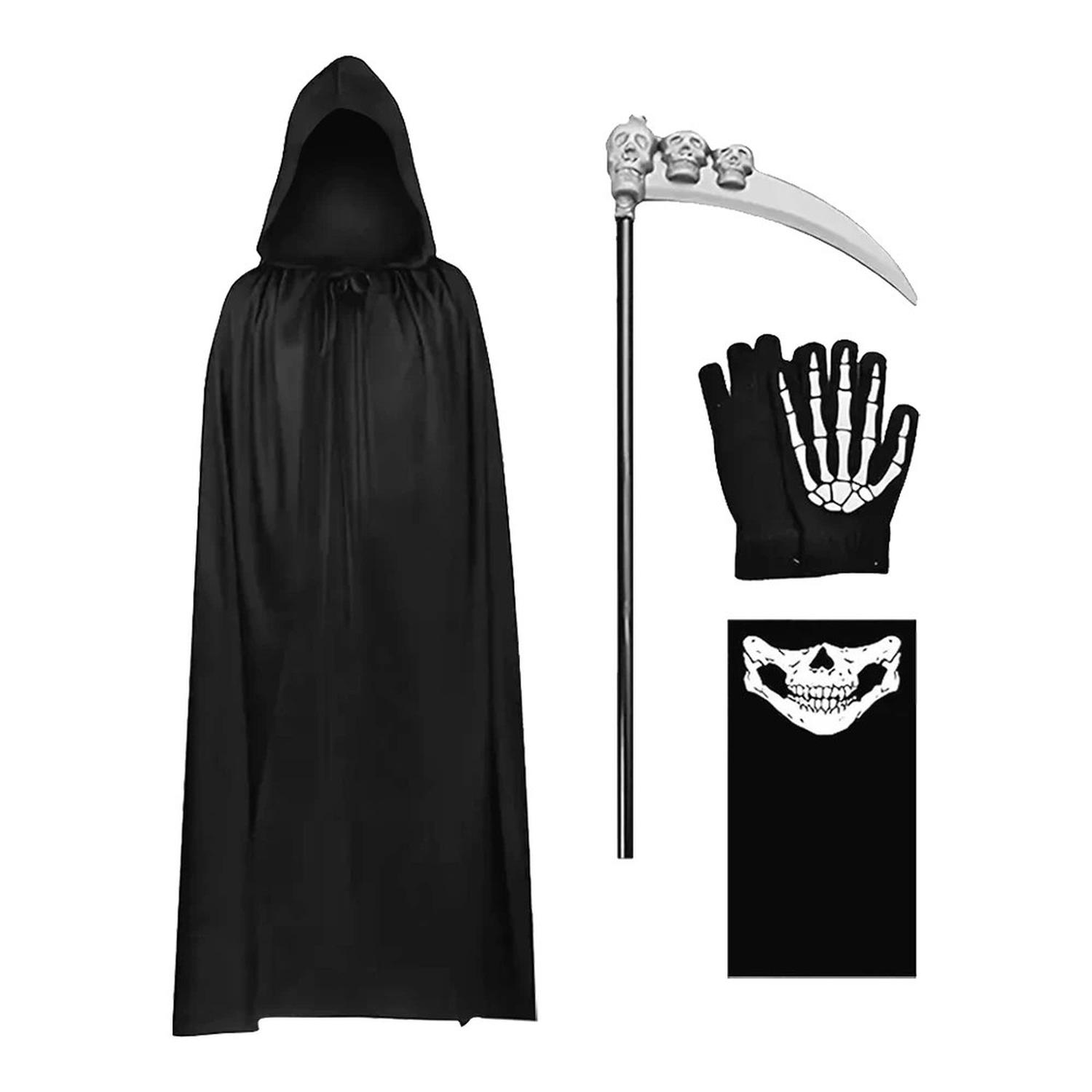 DISFRAZ DE LA PARCA DE 4 PIEZAS CON GUADAÑA HALLOWEEN - 2