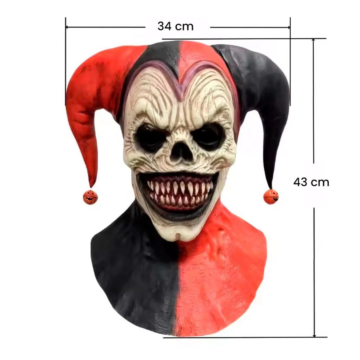 MÁSCARA DE PAYASO BUFÓN DEMONÍACO LÁTEX HALLOWEEN - 5