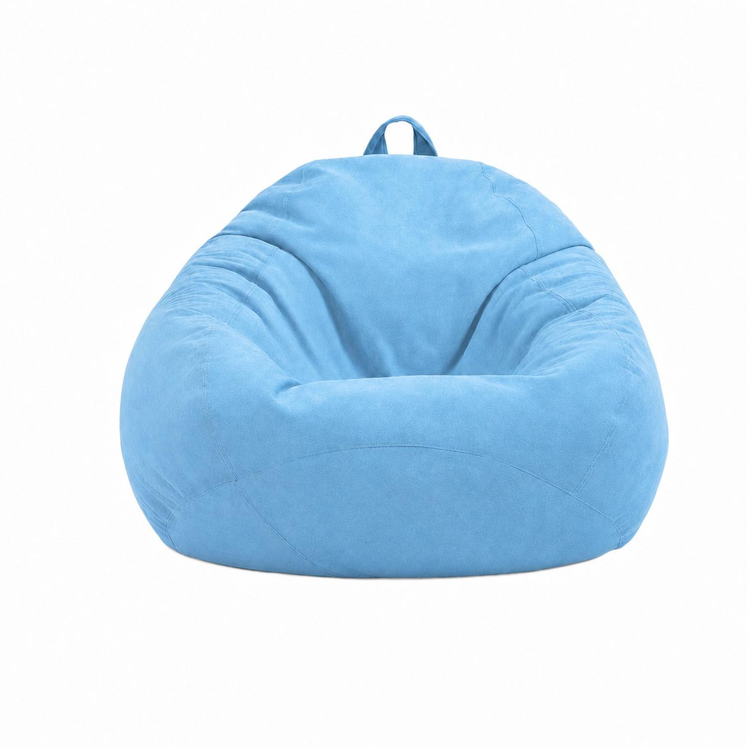 PUFF CON RELLENO DE POLIESTIRENO Y FORRO INTERIOR 110 X 90CM CELESTE - 1