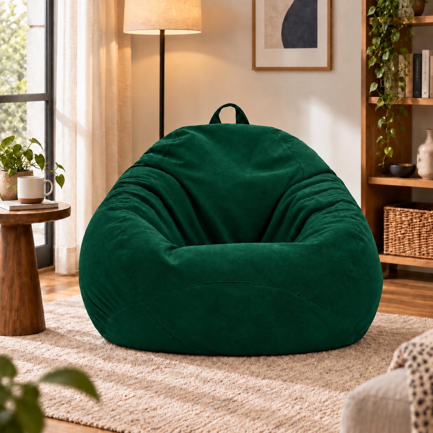 PUFF CON RELLENO DE POLIESTIRENO Y FORRO INTERIOR 110 X 90CM VERDE - 7
