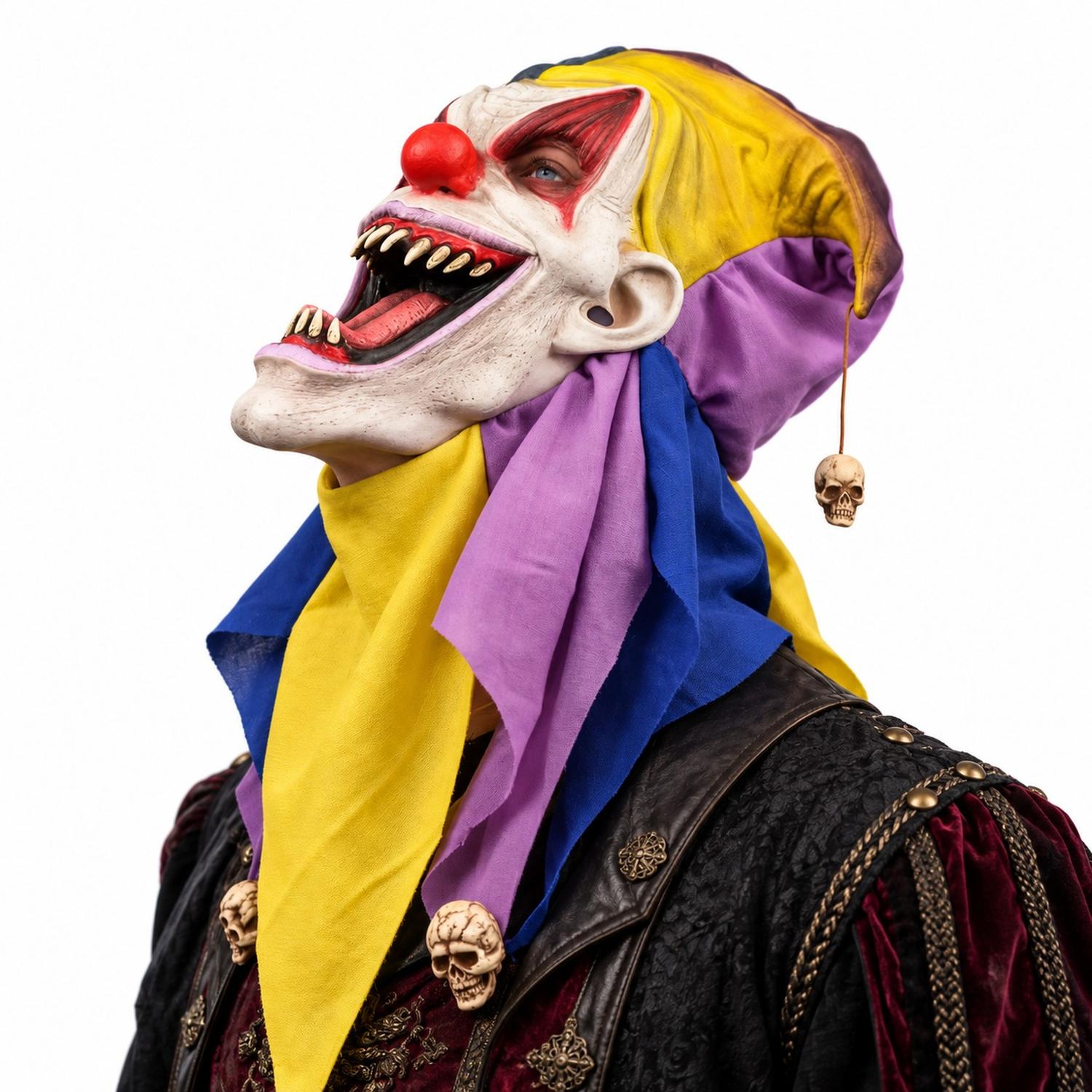 MÁSCARA LÁTEX PAYASO BUFÓN SINIESTRO MULTICOLOR HALLOWEEN - 3