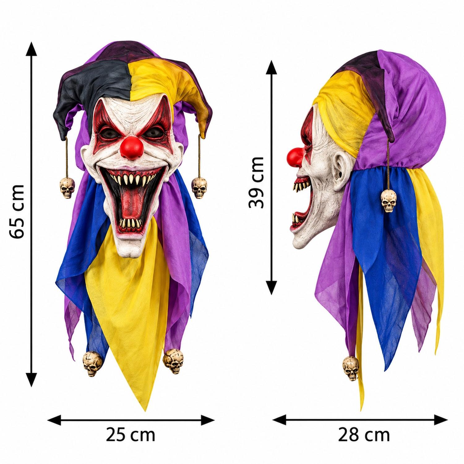 MÁSCARA LÁTEX PAYASO BUFÓN SINIESTRO MULTICOLOR HALLOWEEN - 6