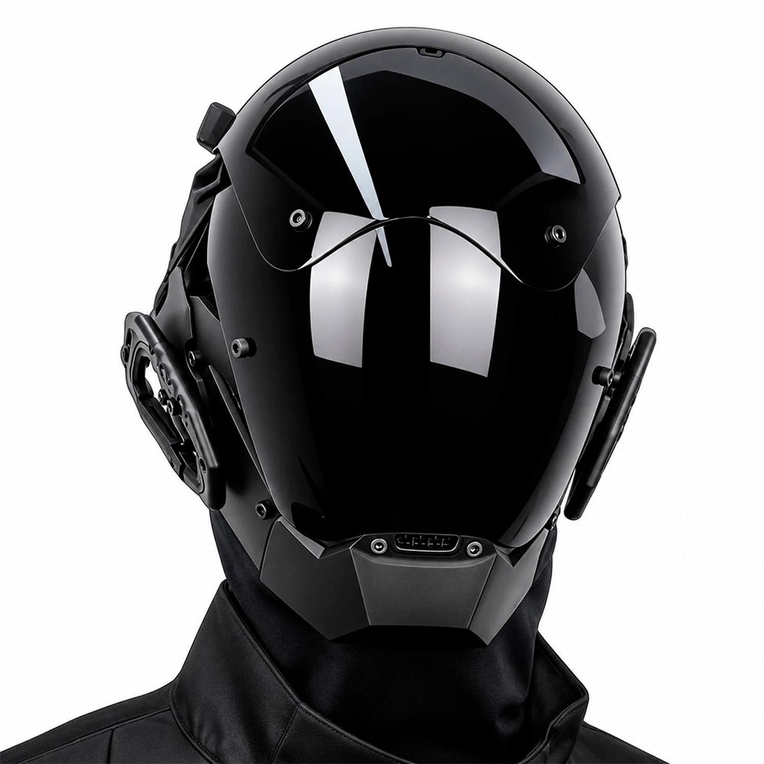MÁSCARA CASCO NEGRO CYBERPUNK HALLOWEEN COSPLAY - 2