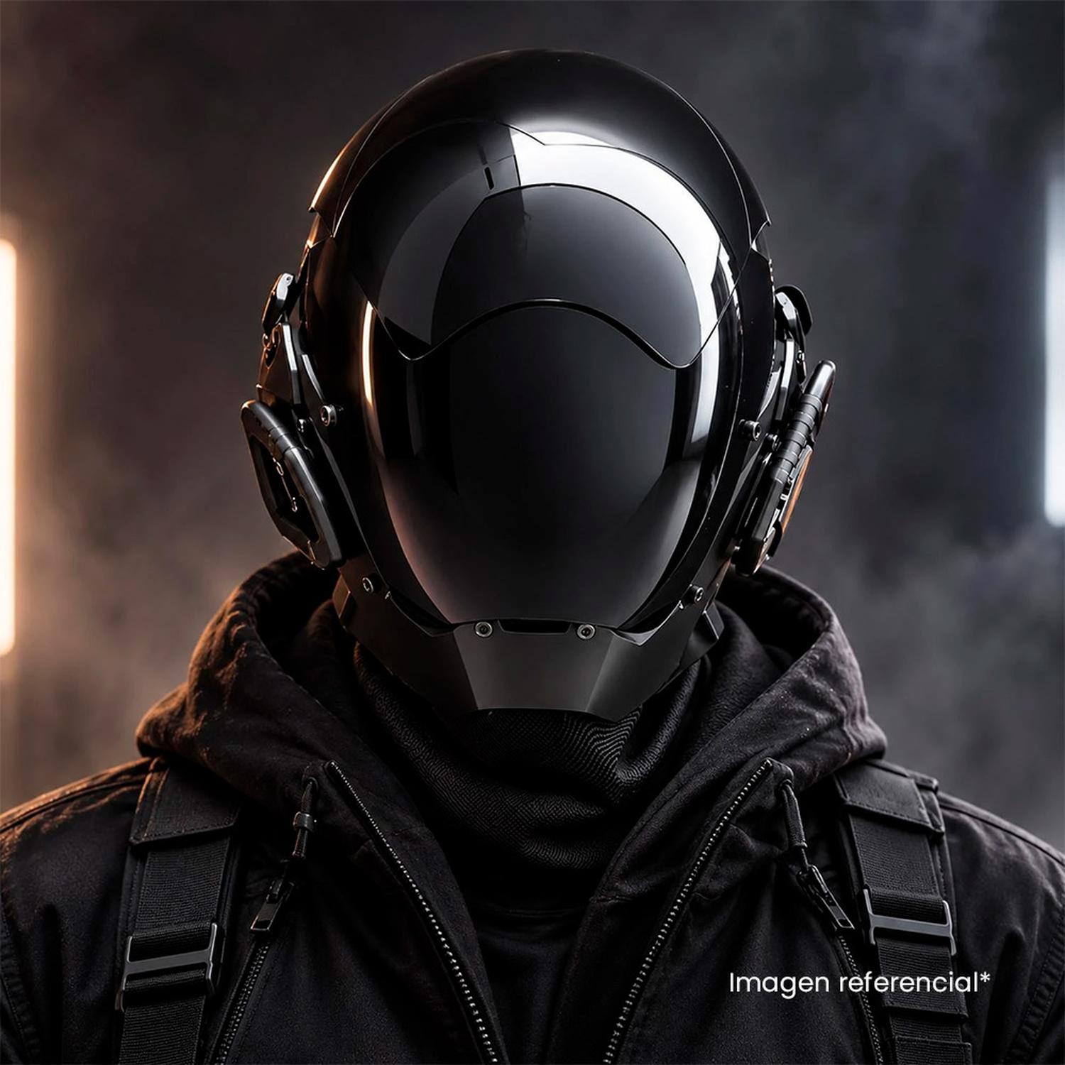 MÁSCARA CASCO NEGRO CYBERPUNK HALLOWEEN COSPLAY - 6