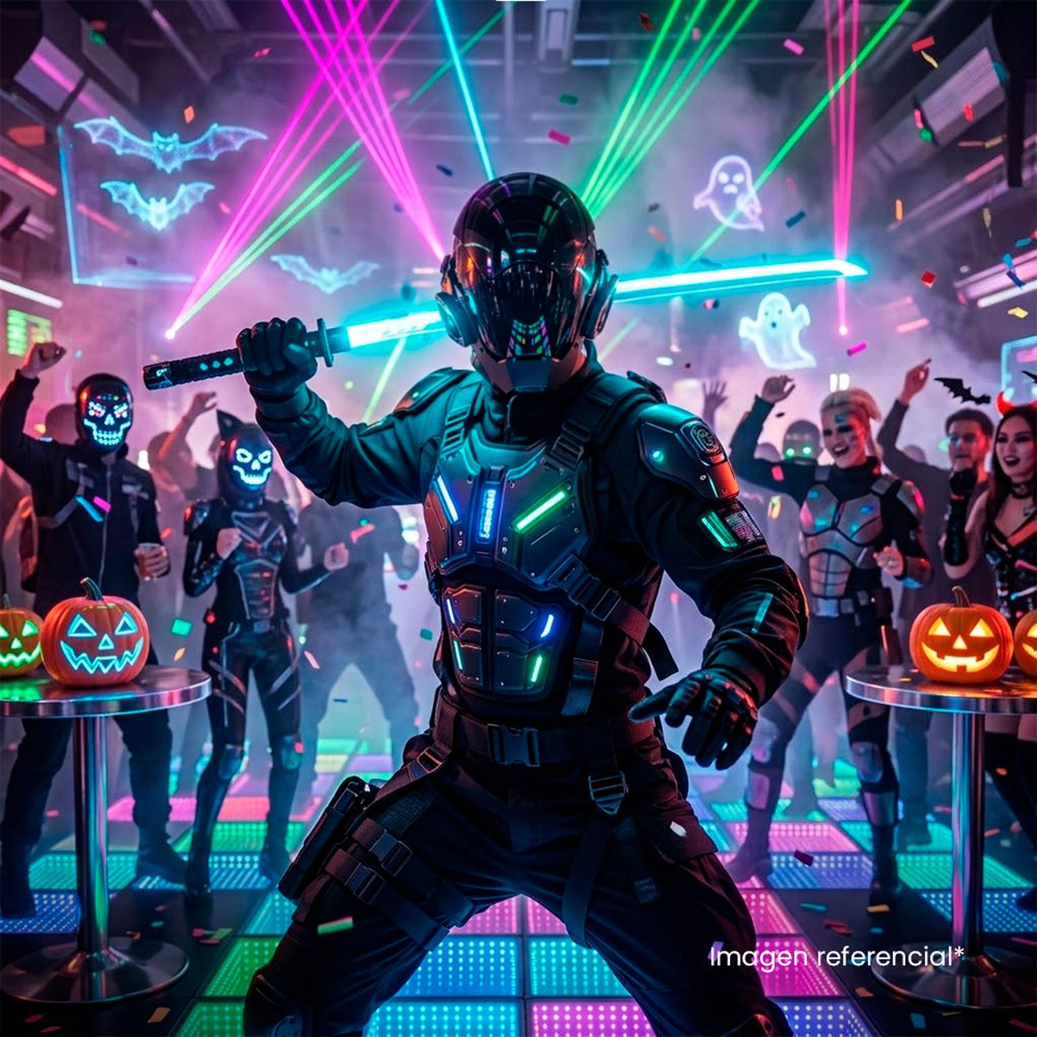 MÁSCARA CASCO NEGRO CYBERPUNK HALLOWEEN COSPLAY - 7