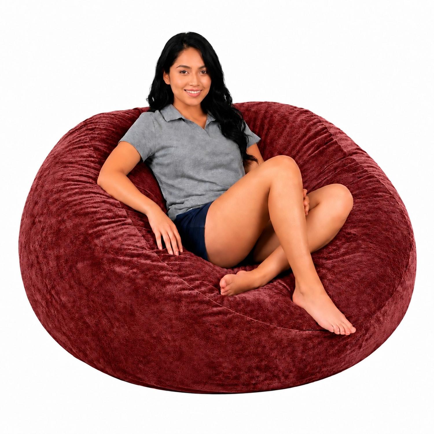 PUFF GIGANTE BEANBAG ROJO CON RELLENO DE POLIESTIRENO 150 X 55CM - 1