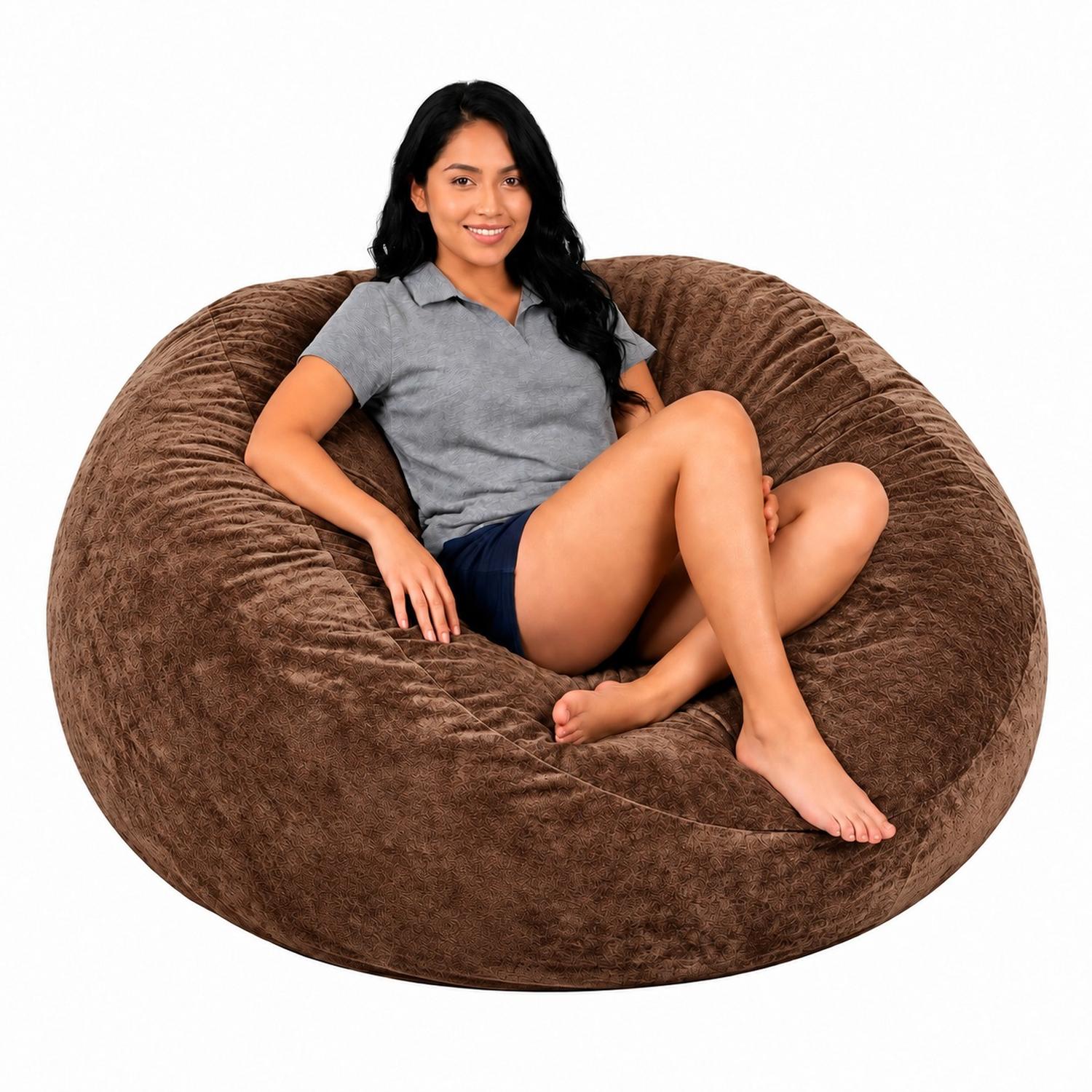 PUFF GIGANTE BEANBAG MARRÓN CON RELLENO DE POLIESTIRENO 150 X 55CM - 1