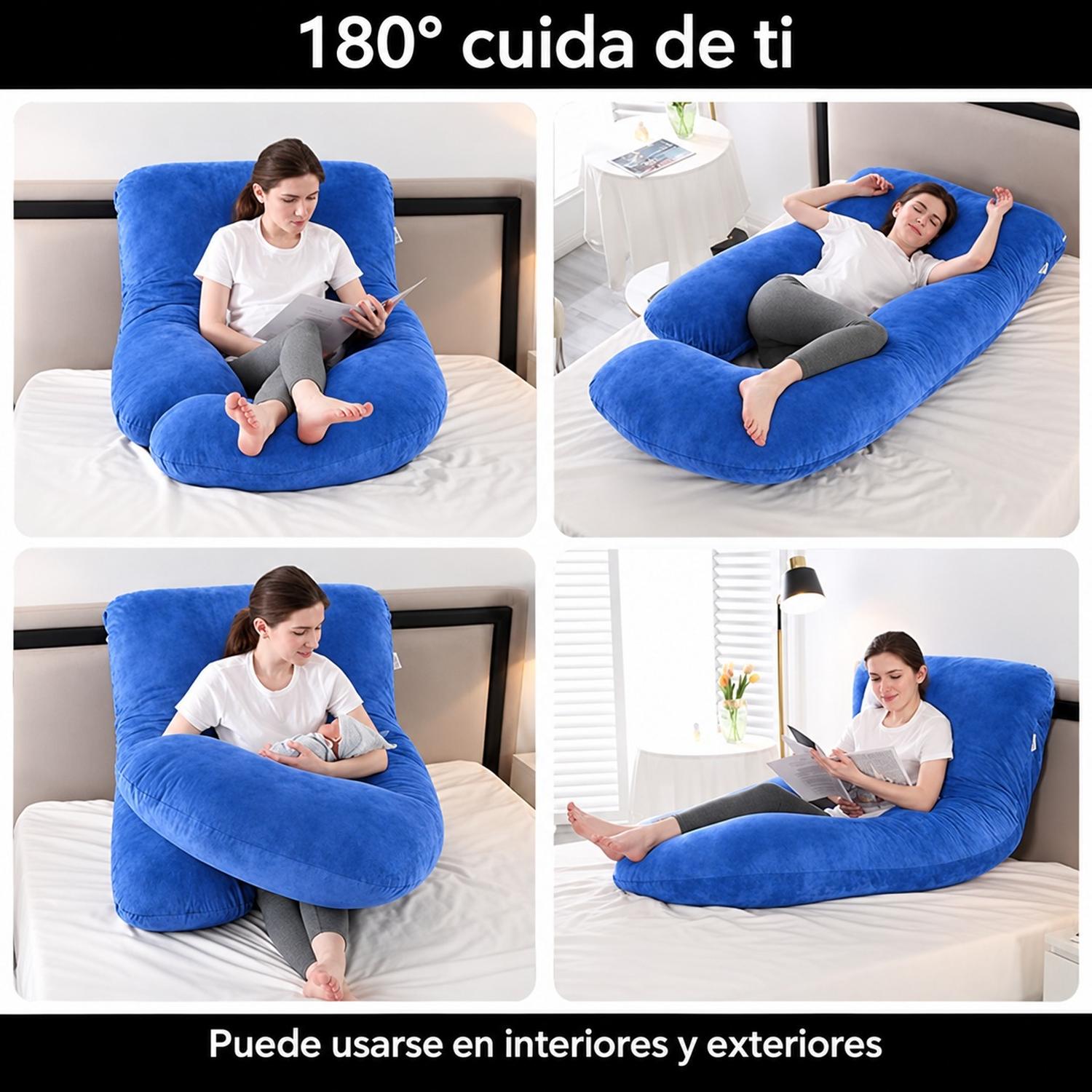 COJÍN CORPORAL MATERNAL TIPO J AZUL - 2