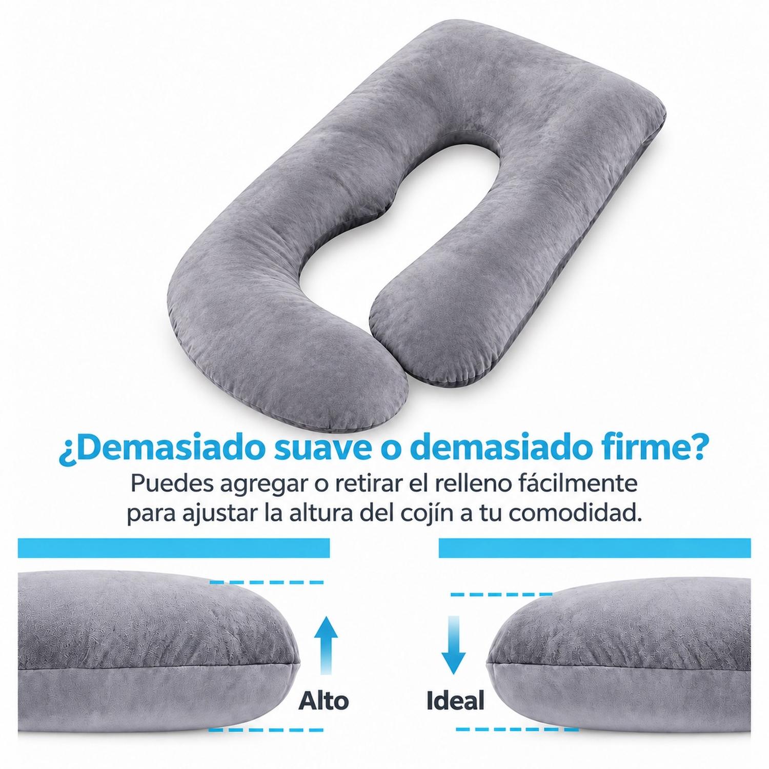 COJÍN CORPORAL MATERNAL TIPO J GRIS - 3