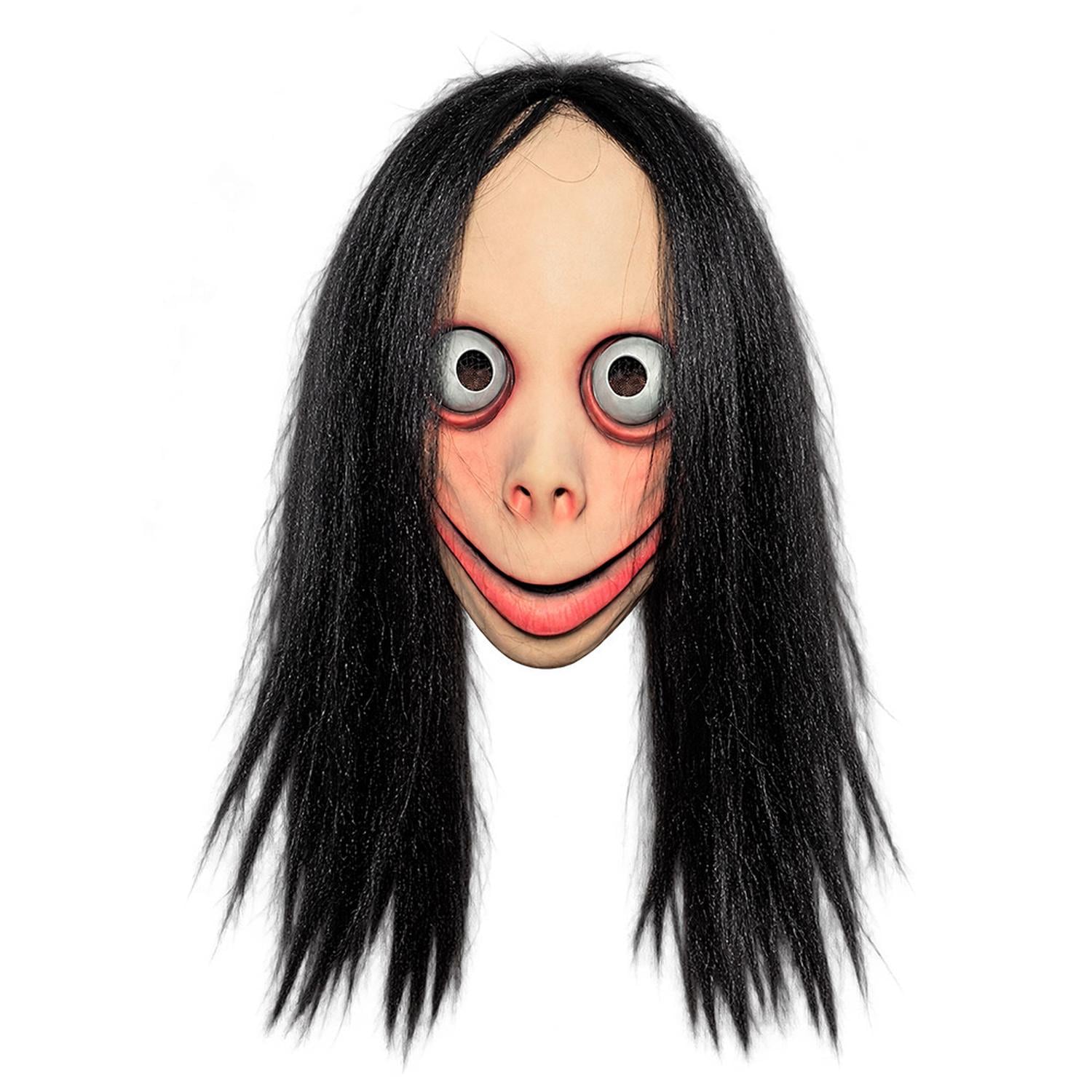 MÁSCARA DE MOMO CON CABELLO NEGRO DE LÁTEX PARA HALLOWEEN Y COSPLAY - 1