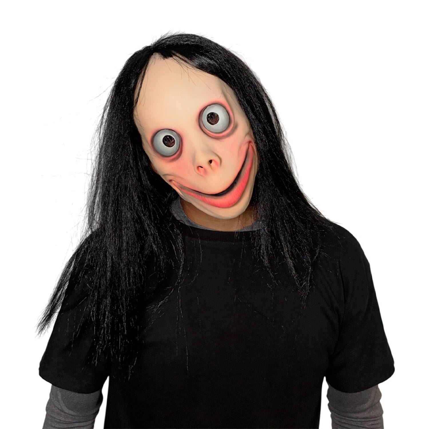 MÁSCARA DE MOMO CON CABELLO NEGRO DE LÁTEX PARA HALLOWEEN Y COSPLAY - 3