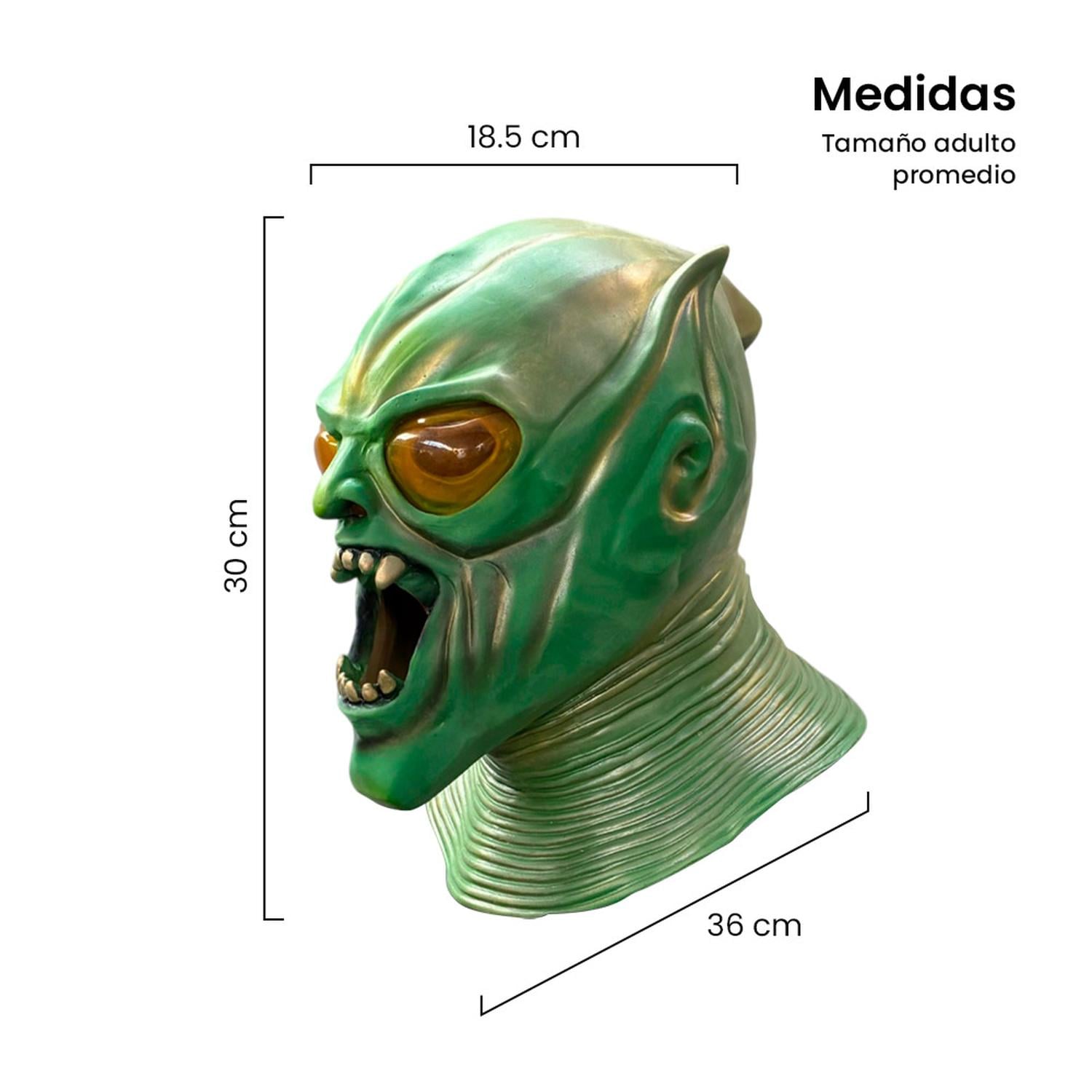 MÁSCARA DE DUENDE VERDE DE LÁTEX PARA HALLOWEEN Y COSPLAY - 5