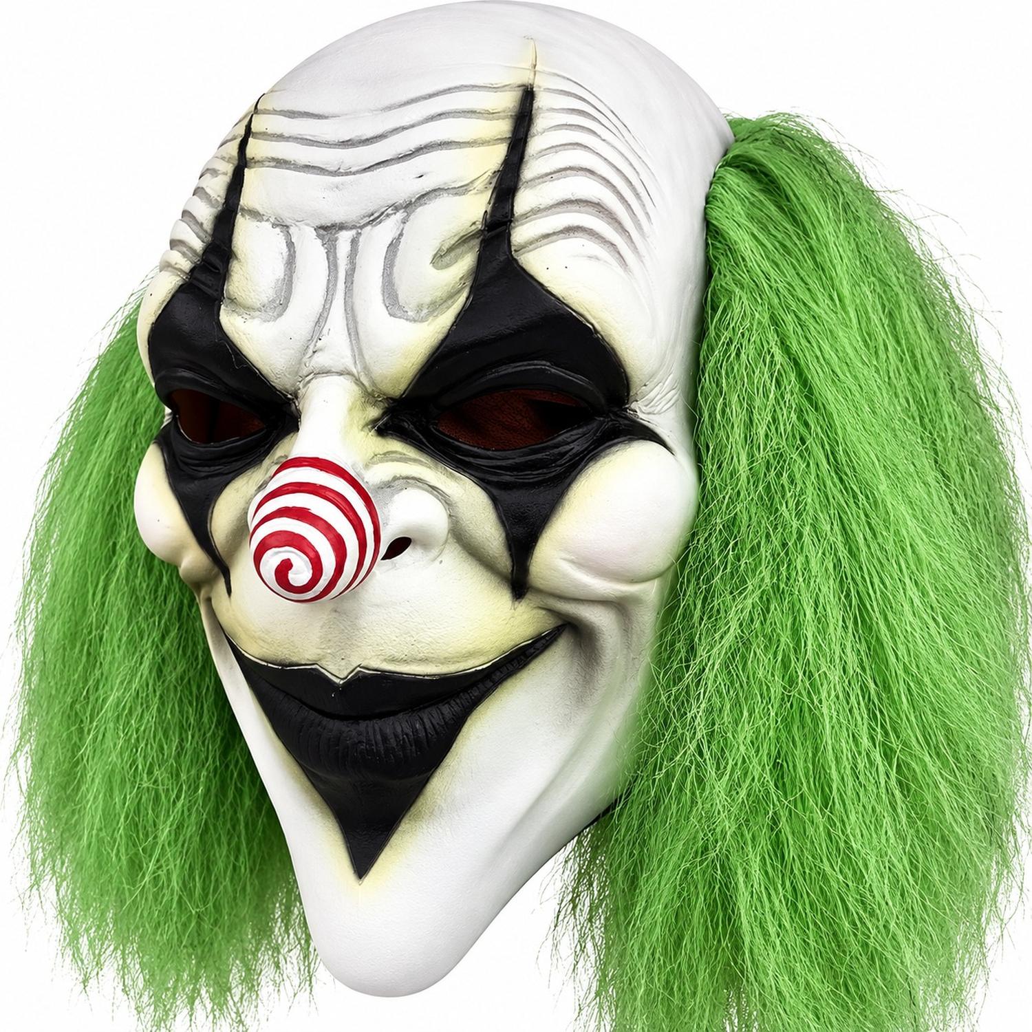 MÁSCARA DE PAYASO CON CABELLO VERDE LÁTEX HALLOWEEN - 4