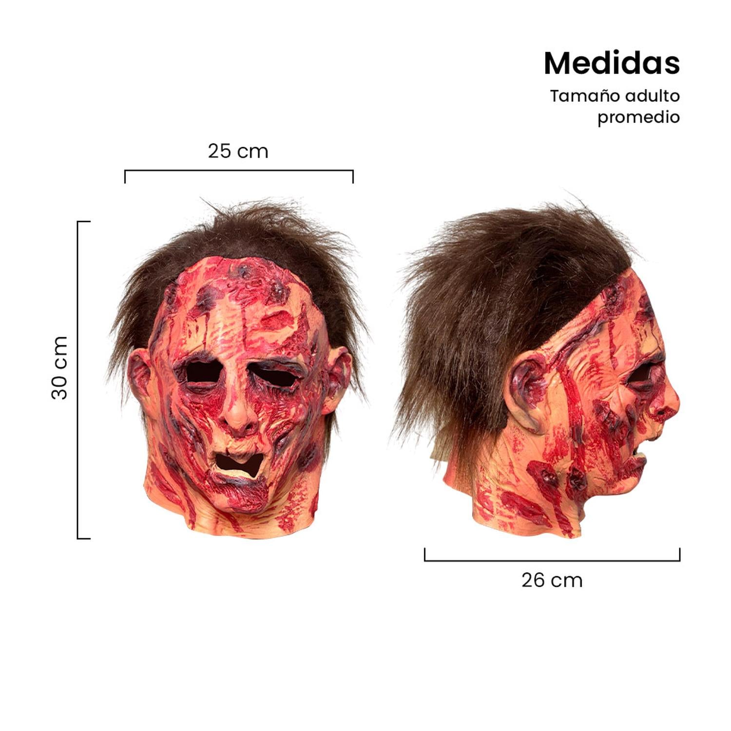 MÁSCARA DE ZOMBI SANGRIENTO LÁTEX HALLOWEEN - 5