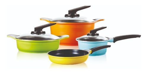 JUEGO DE OLLAS 7 PZAS COLORES - 2