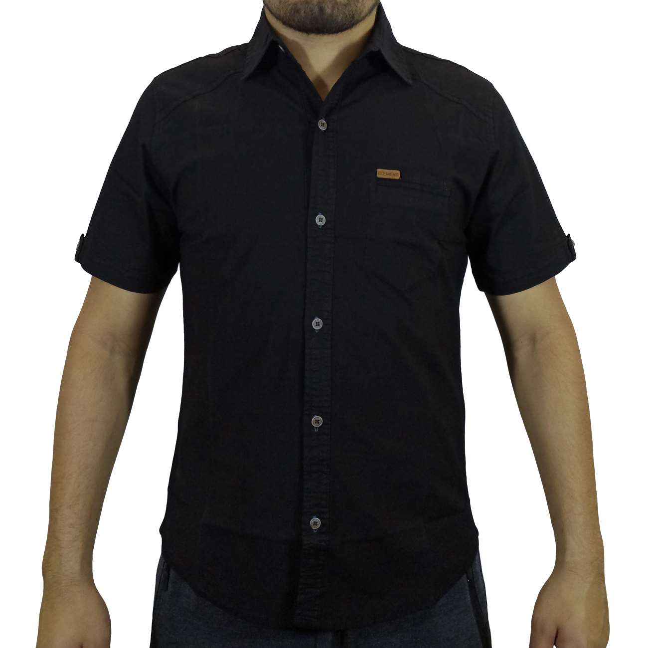 CAMISA MANGA CORTA DRILL PARA HOMBRE EMINENCE - NEGRO - 1