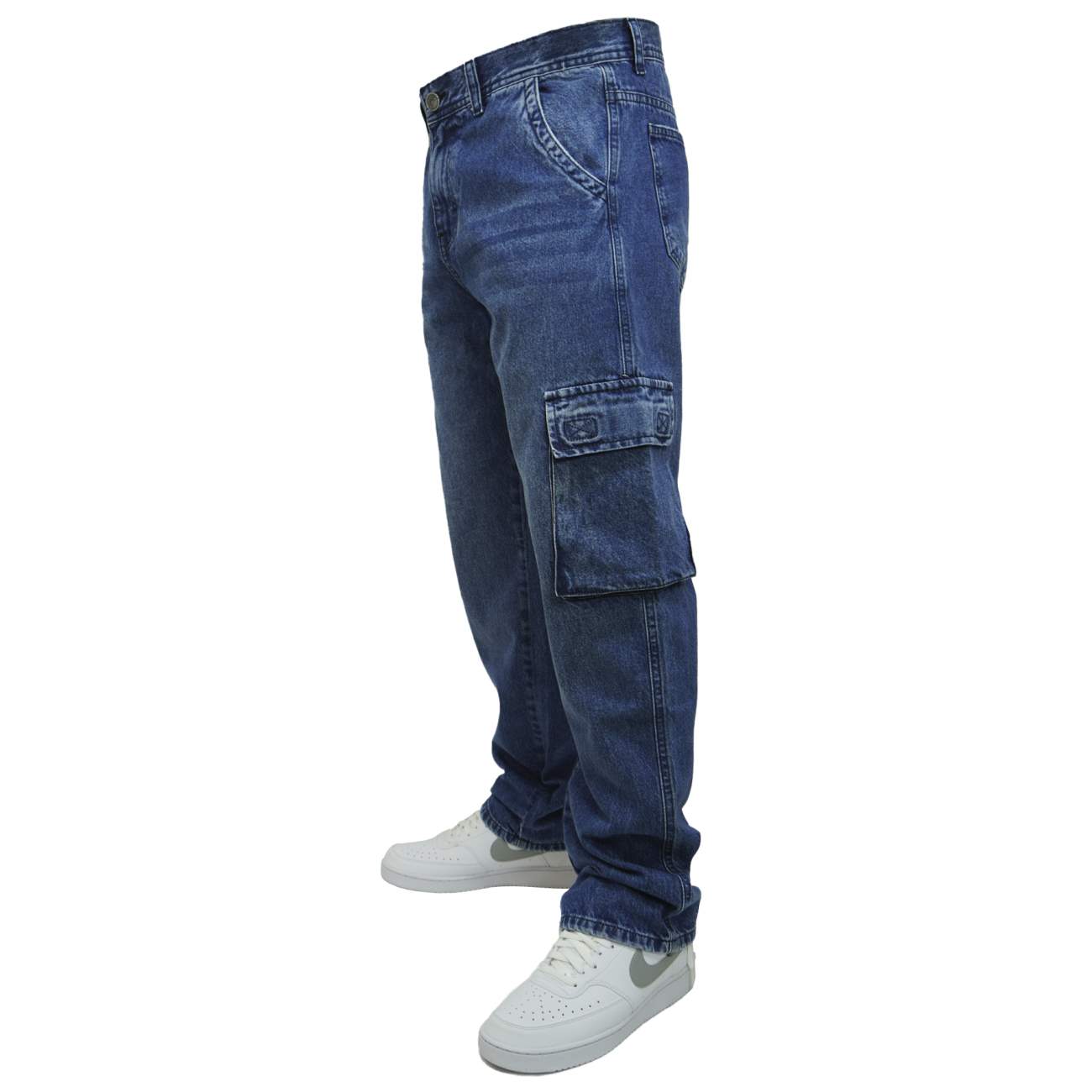 PANTALON CARGO JEAN OVER - AZUL - 2