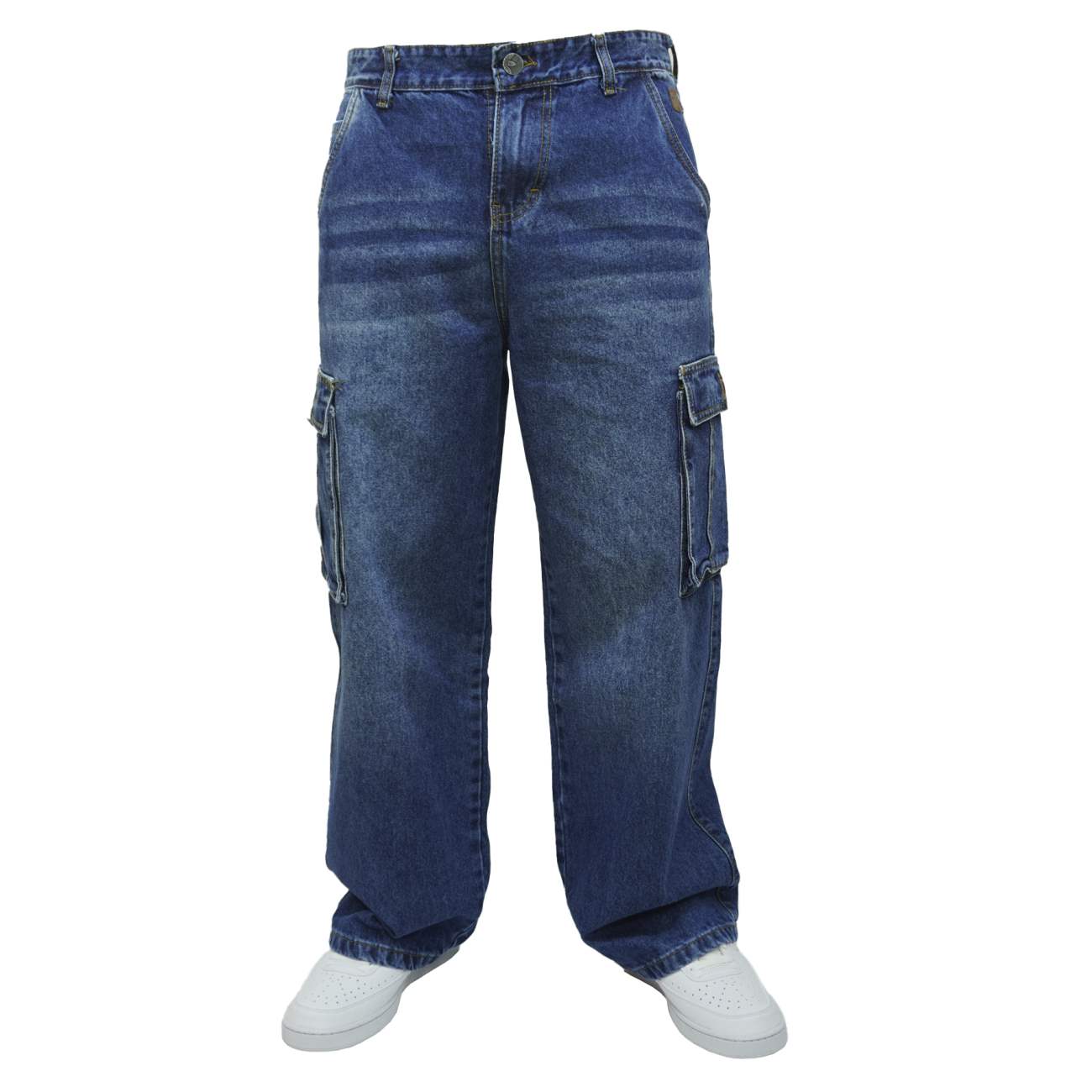 PANTALON ADI CARGO JEAN OVER - AZUL GRAFITO - 1