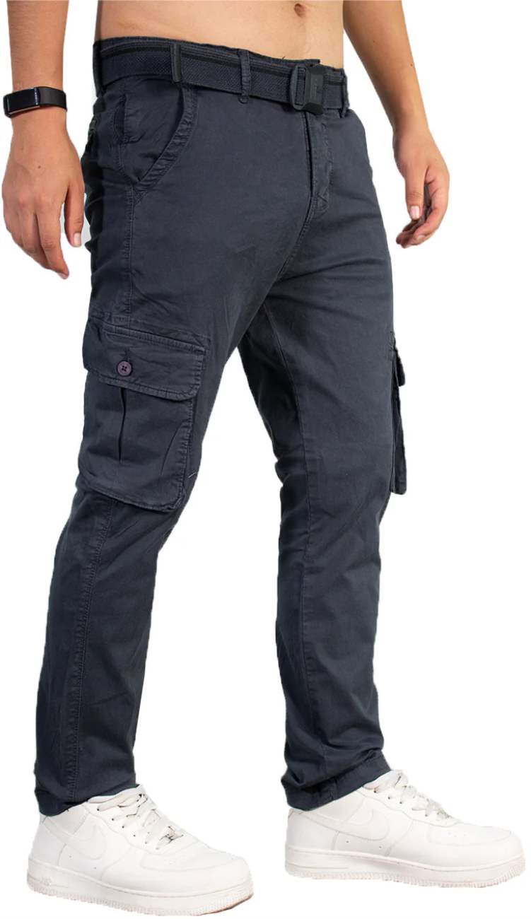 PANTALON DRILL CARGO BENETON - PLOMO - 1