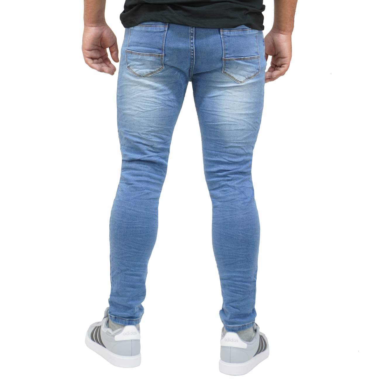 PANTALON JEAN MODA RASGADO - CELESTE - 3