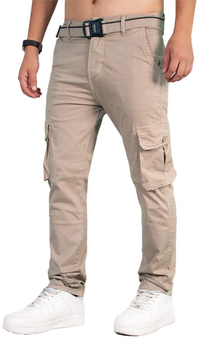 PANTALON DRILL CARGO BENETON - BEIGE - 1