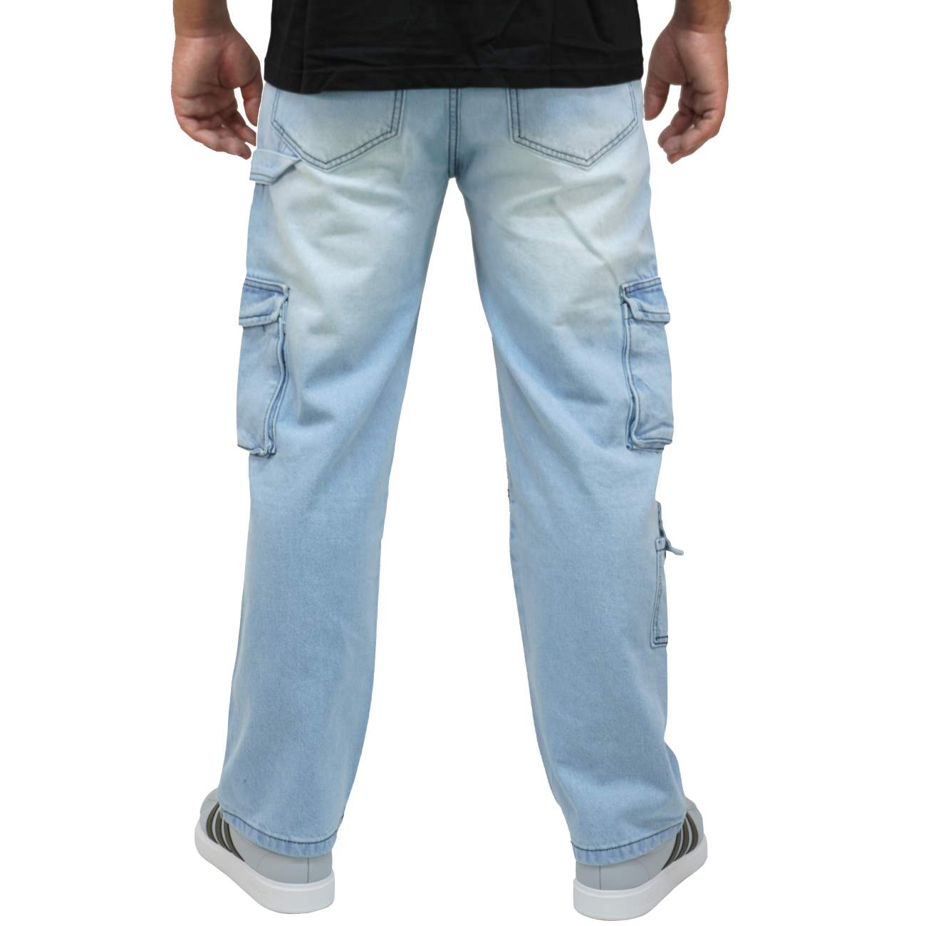 PANTALON CARGO OVERSIZE JEAN - ICE - 3