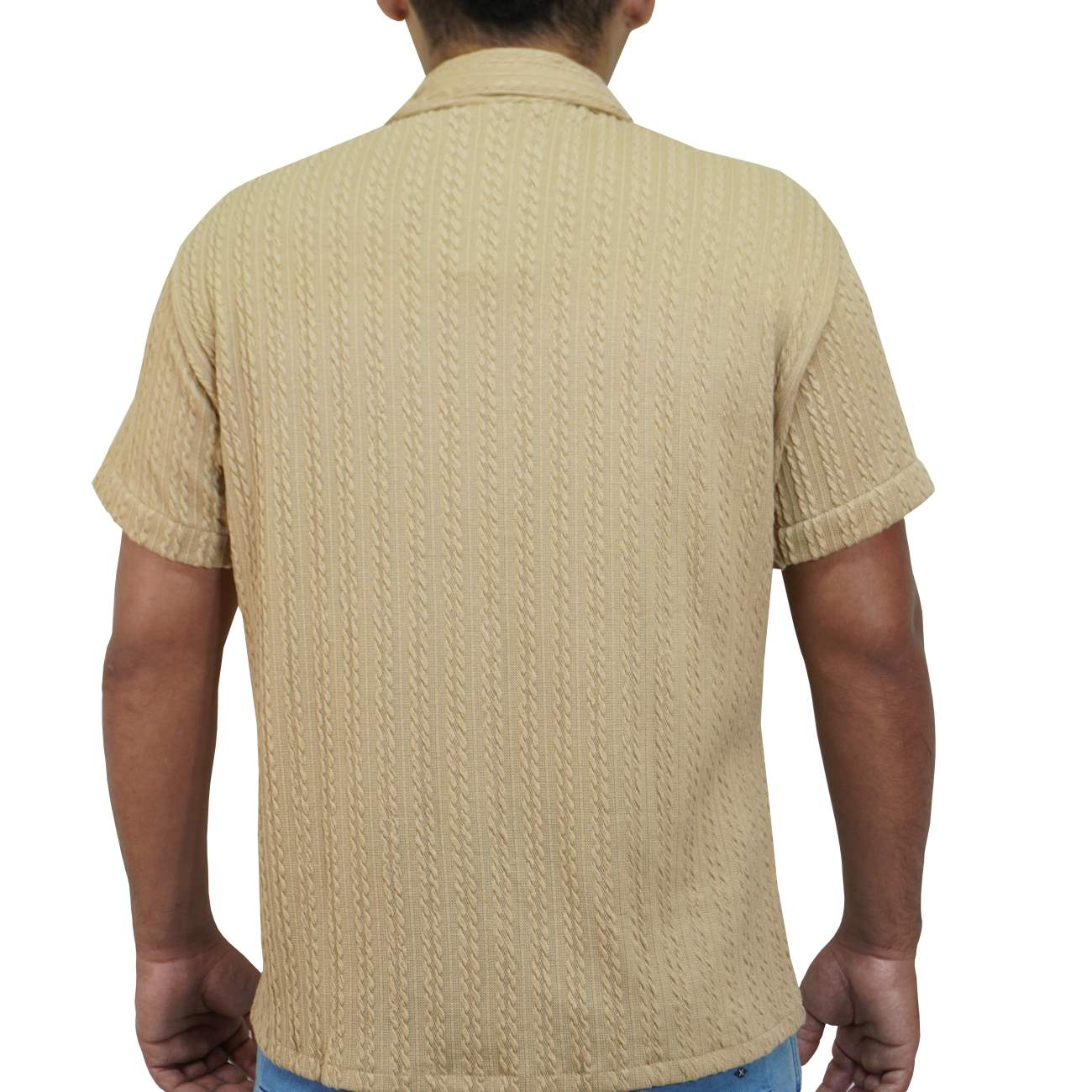CAMISA MANGA CORTA KREEMP TEJIDO - CAMEL - 3