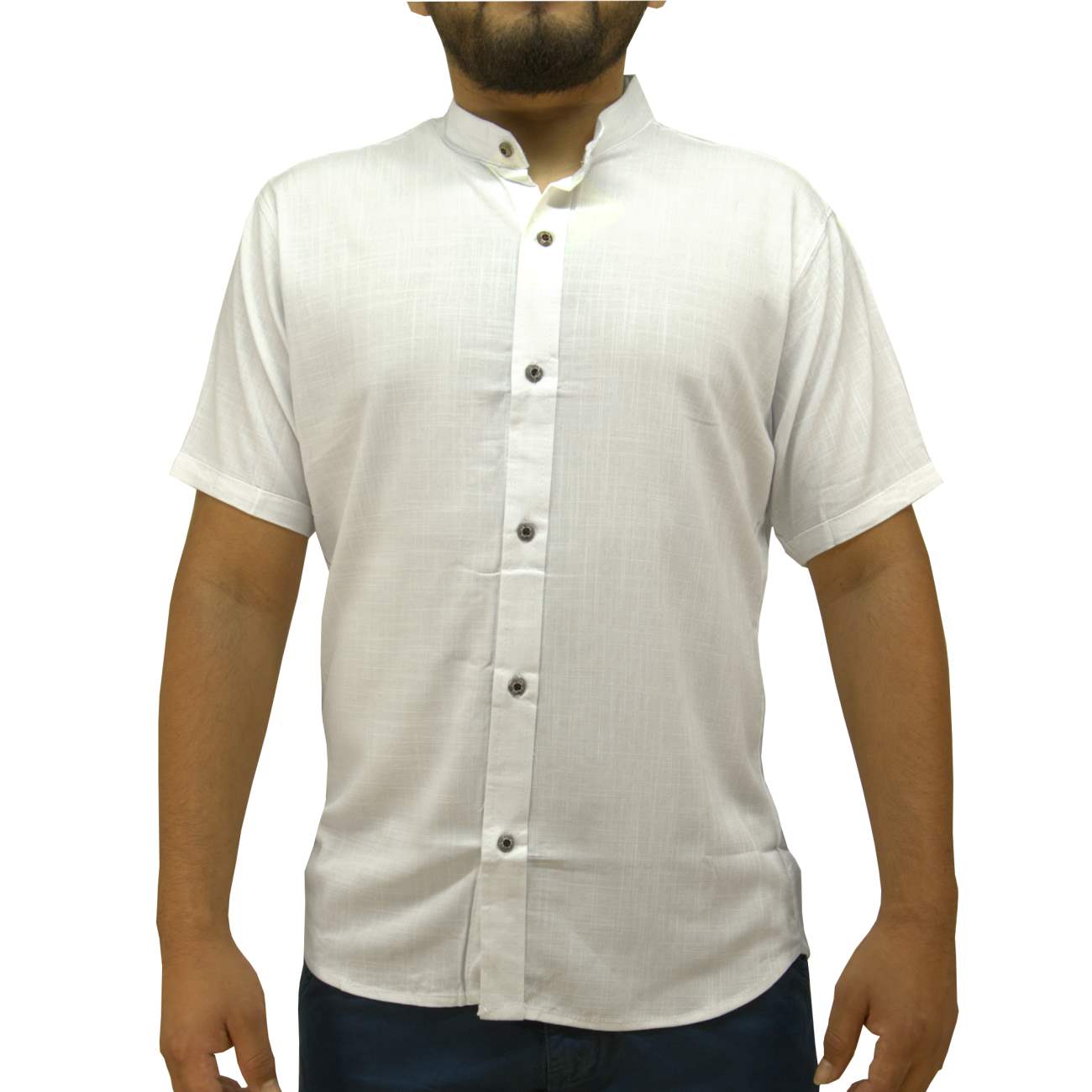 CAMISA MANGA CORTA LINO NERU VOLC - BLANCO - 1