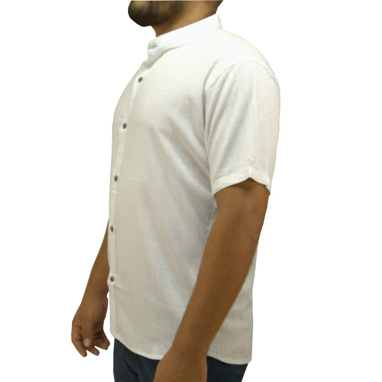CAMISA MANGA CORTA LINO NERU VOLC - BLANCO - 3