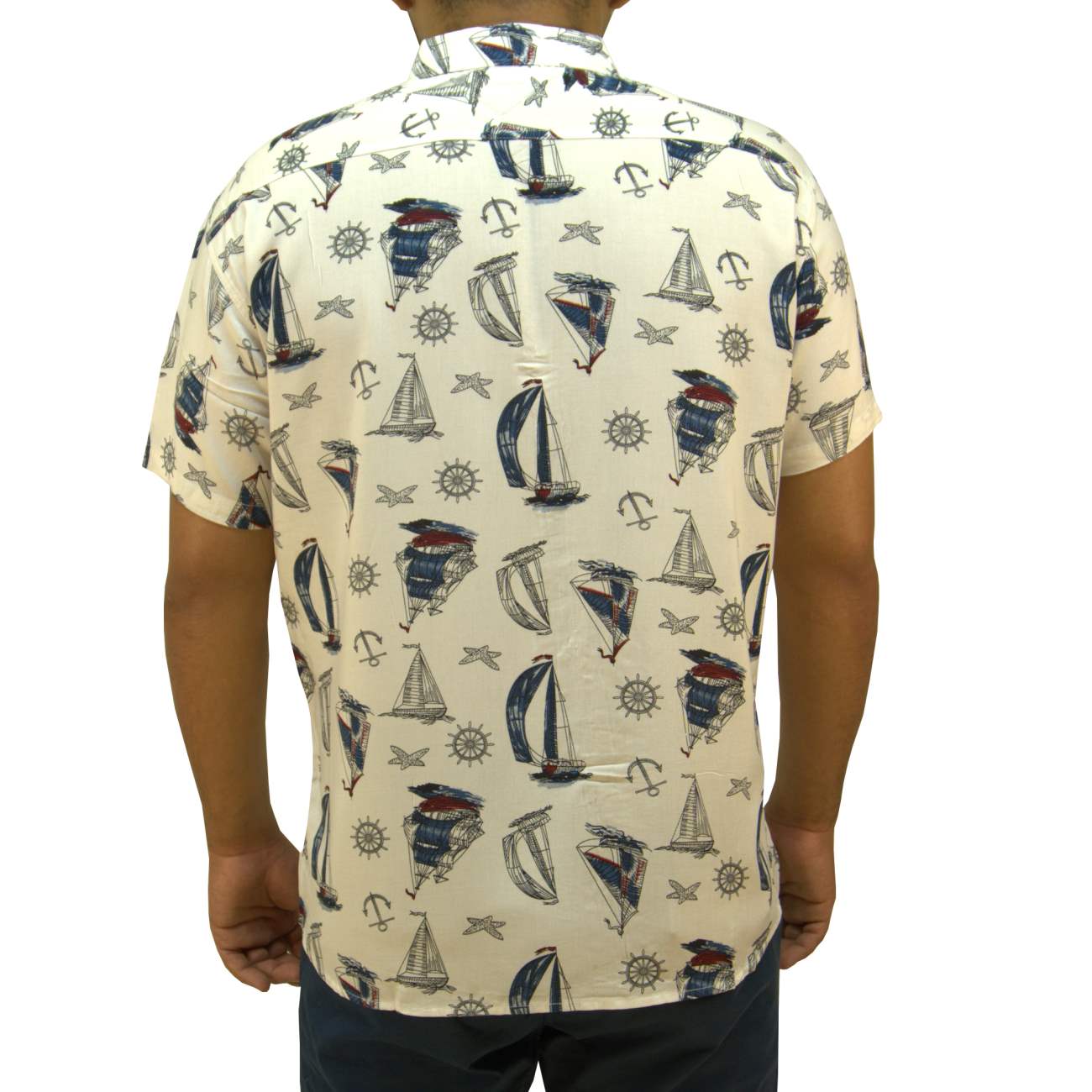CAMISA MANGA CORTA CHALIS KREEMP BARCOS - BLANCO - 2