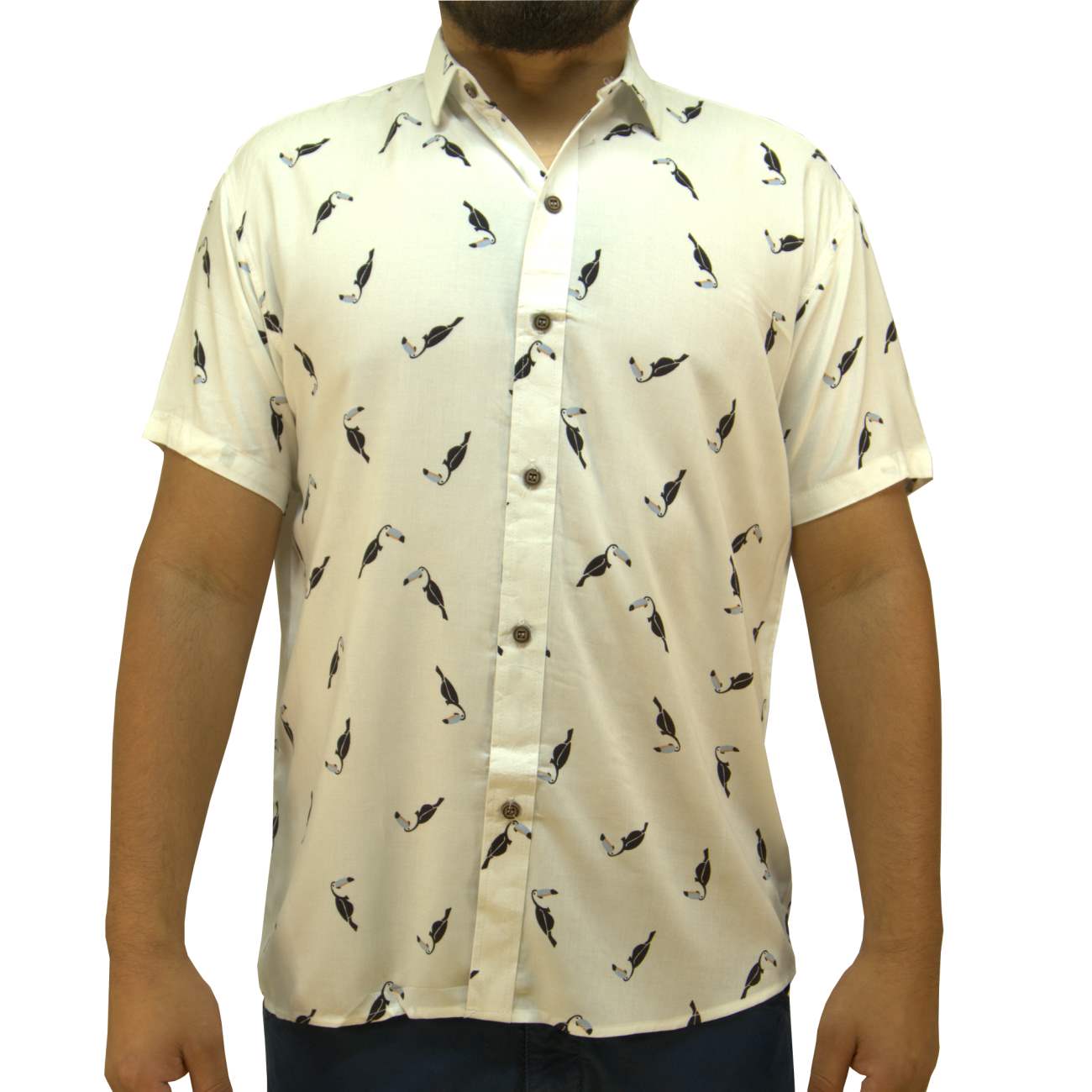 CAMISA MANGA CORTA CHALIS KREEMP PINGÜINO - BLANCO - 1