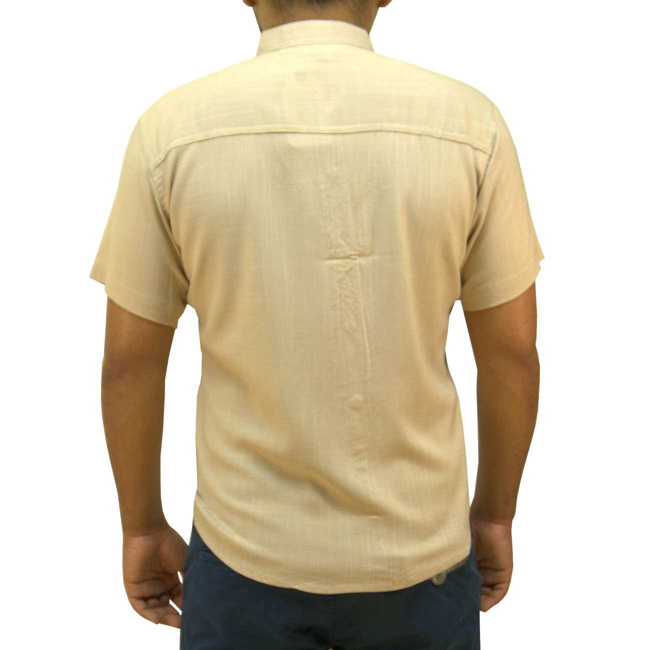 CAMISA MANGA CORTA LINO KREEMP - BEIGE - 2