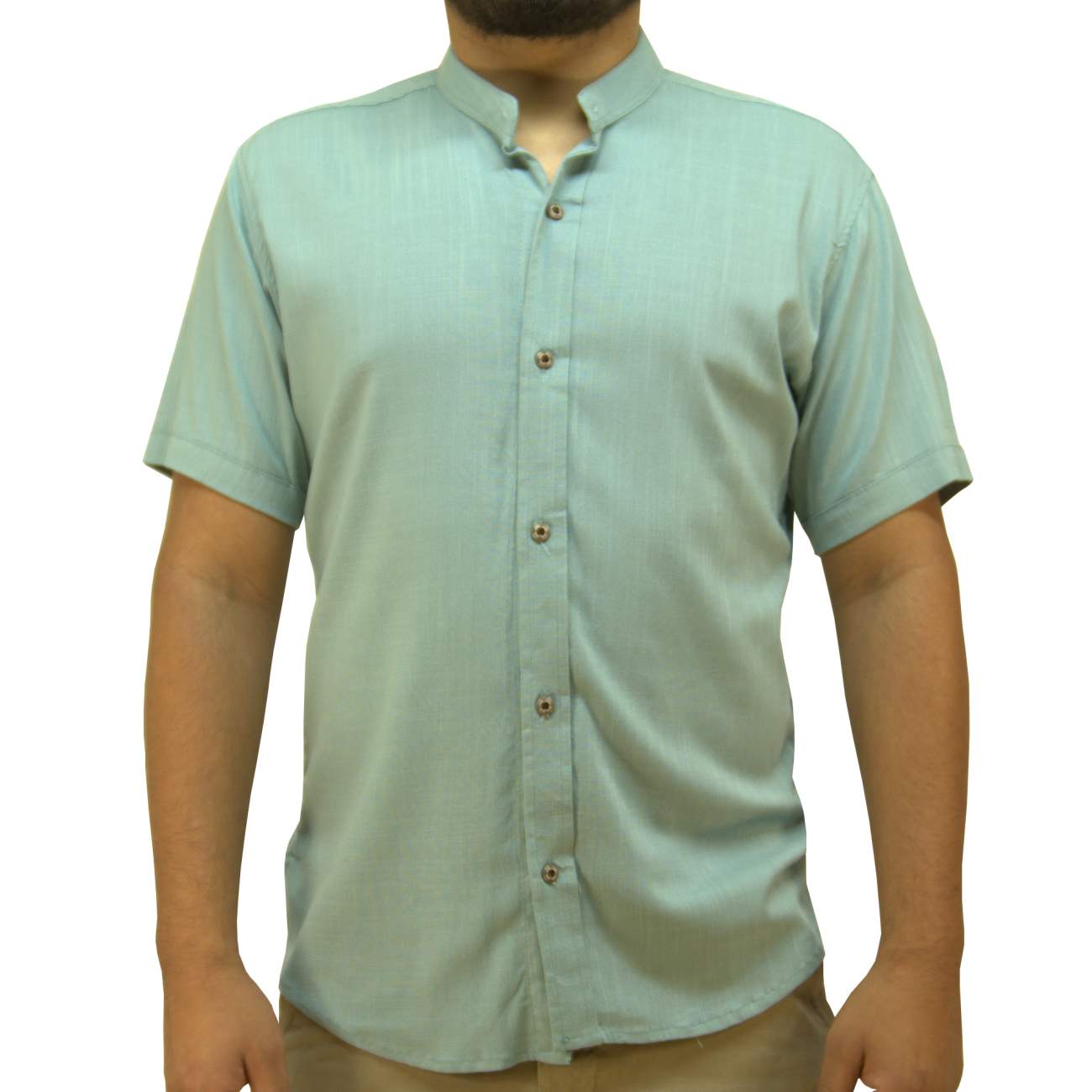CAMISA MANGA CORTA LINO NERU VOLC - VERDE - 1