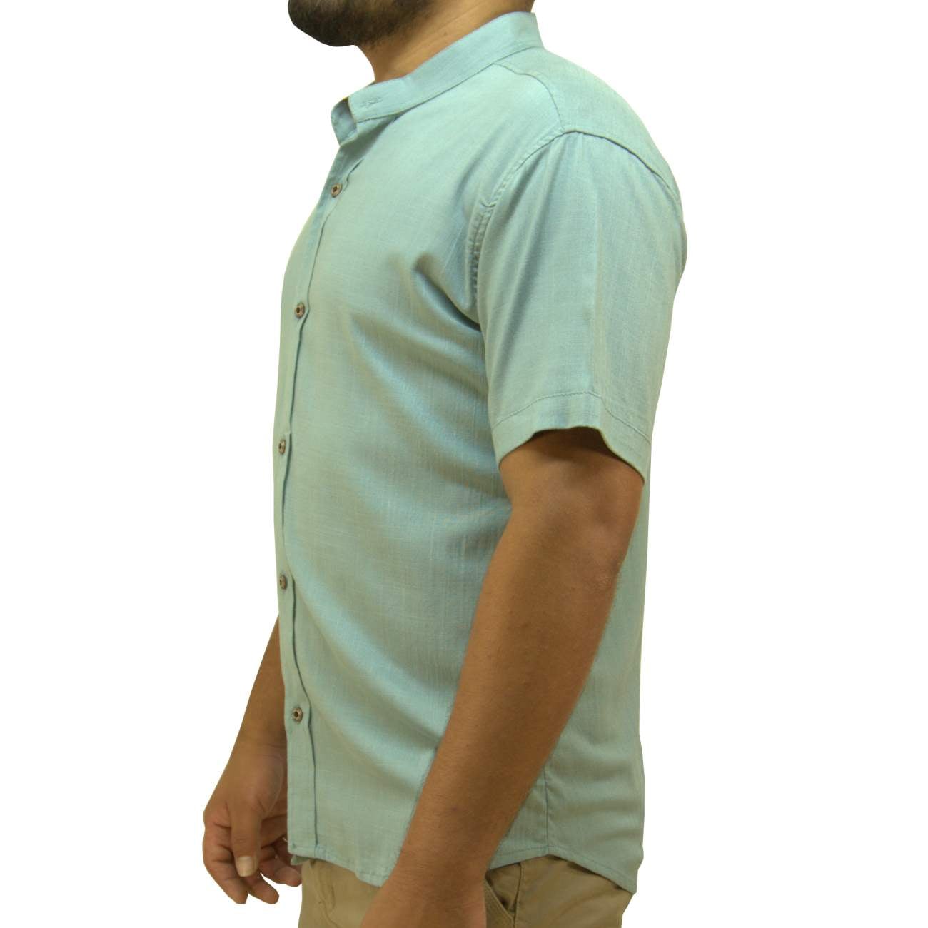 CAMISA MANGA CORTA LINO NERU VOLC - VERDE - 3