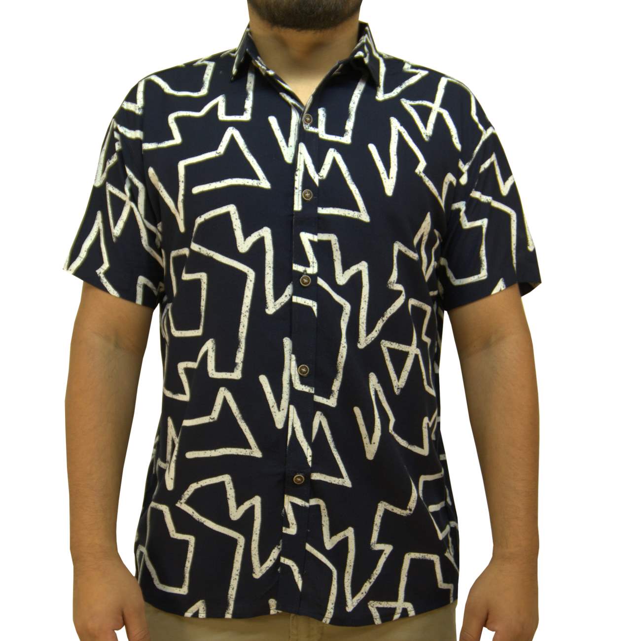 CAMISA MANGA CORTA CHALIS KREEMP IRREGULAR - AZUL - 1