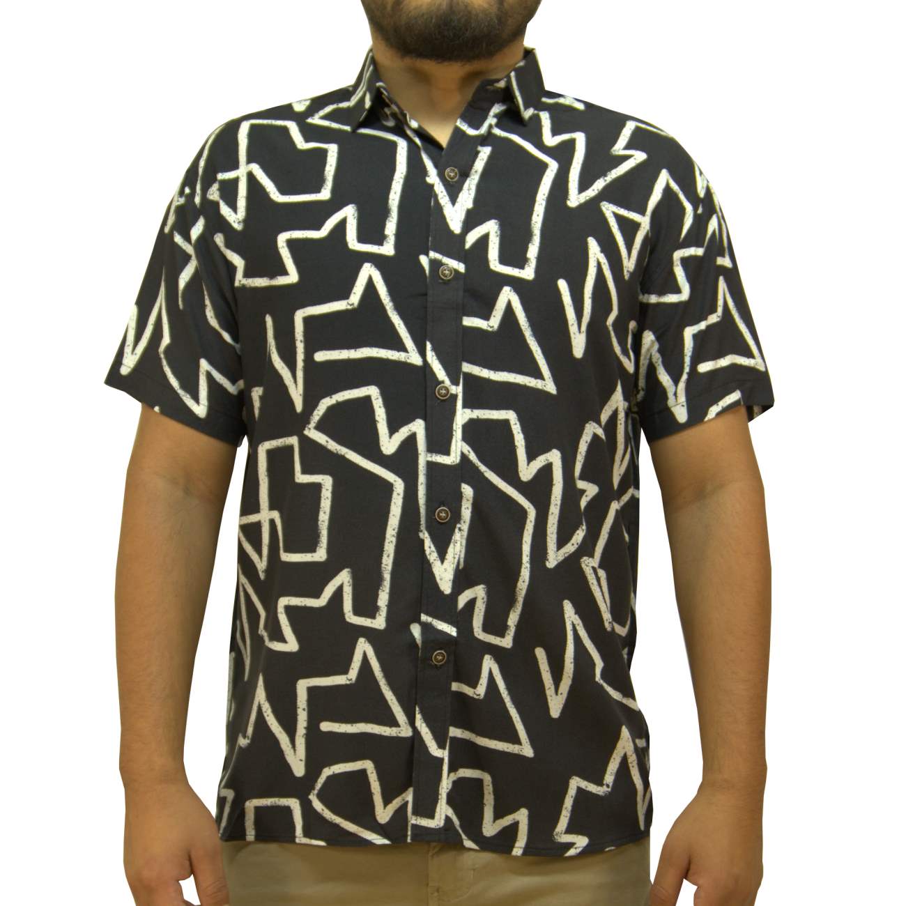 CAMISA MANGA CORTA CHALIS KREEMP IRREGULAR - GRIS - 1
