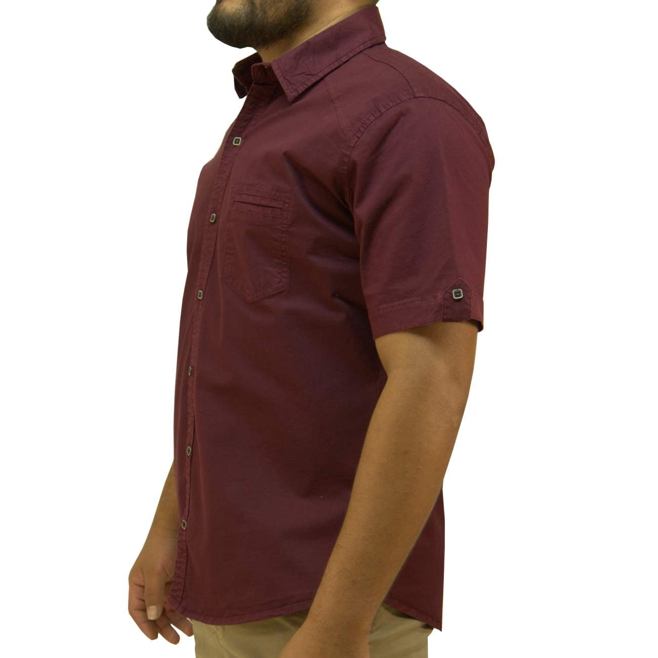 CAMISA MANGA CORTA DRILL EMINENCE - GUINDA - 3