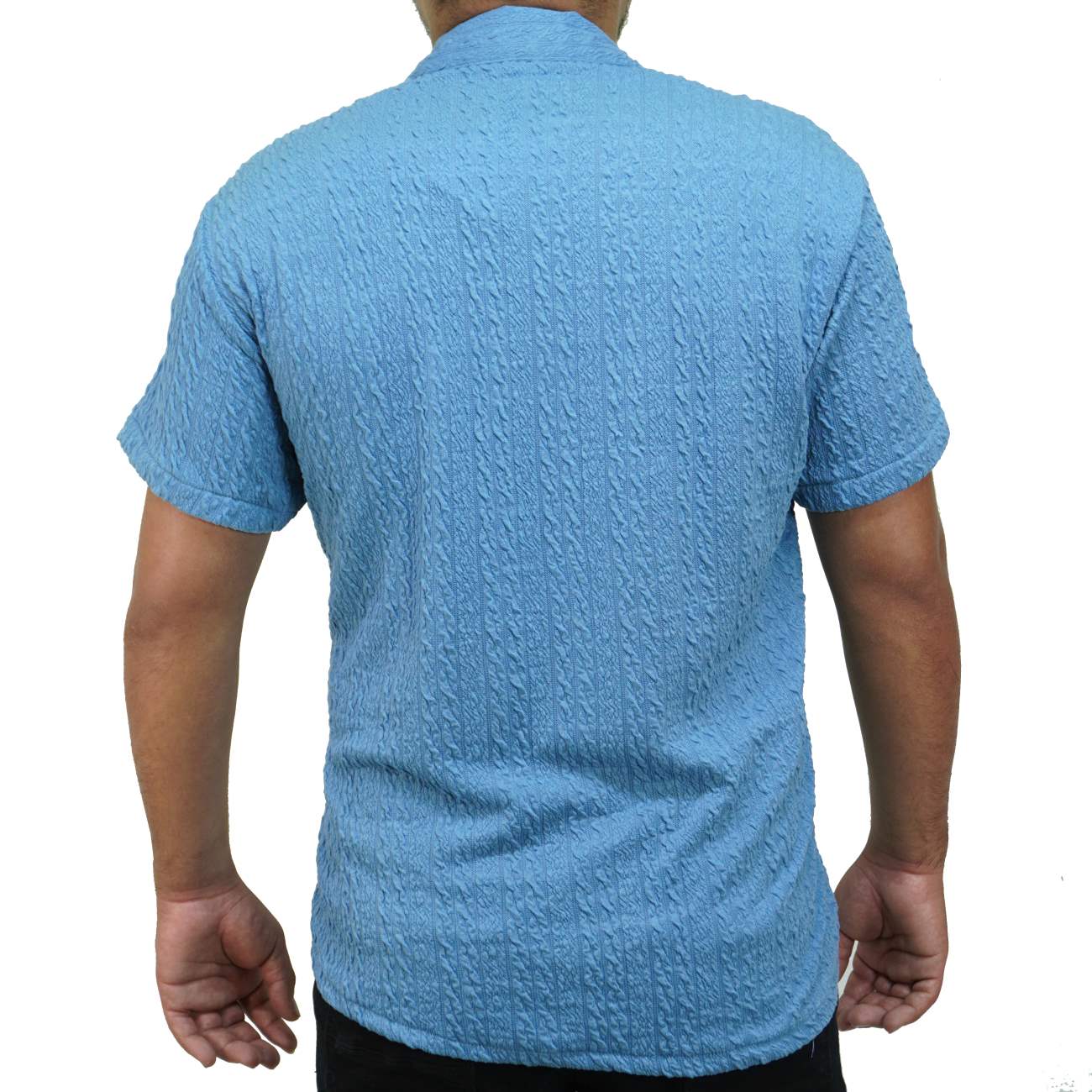 CAMISA MANGA CORTA KREEMP TEJIDO - CELESTE - 3